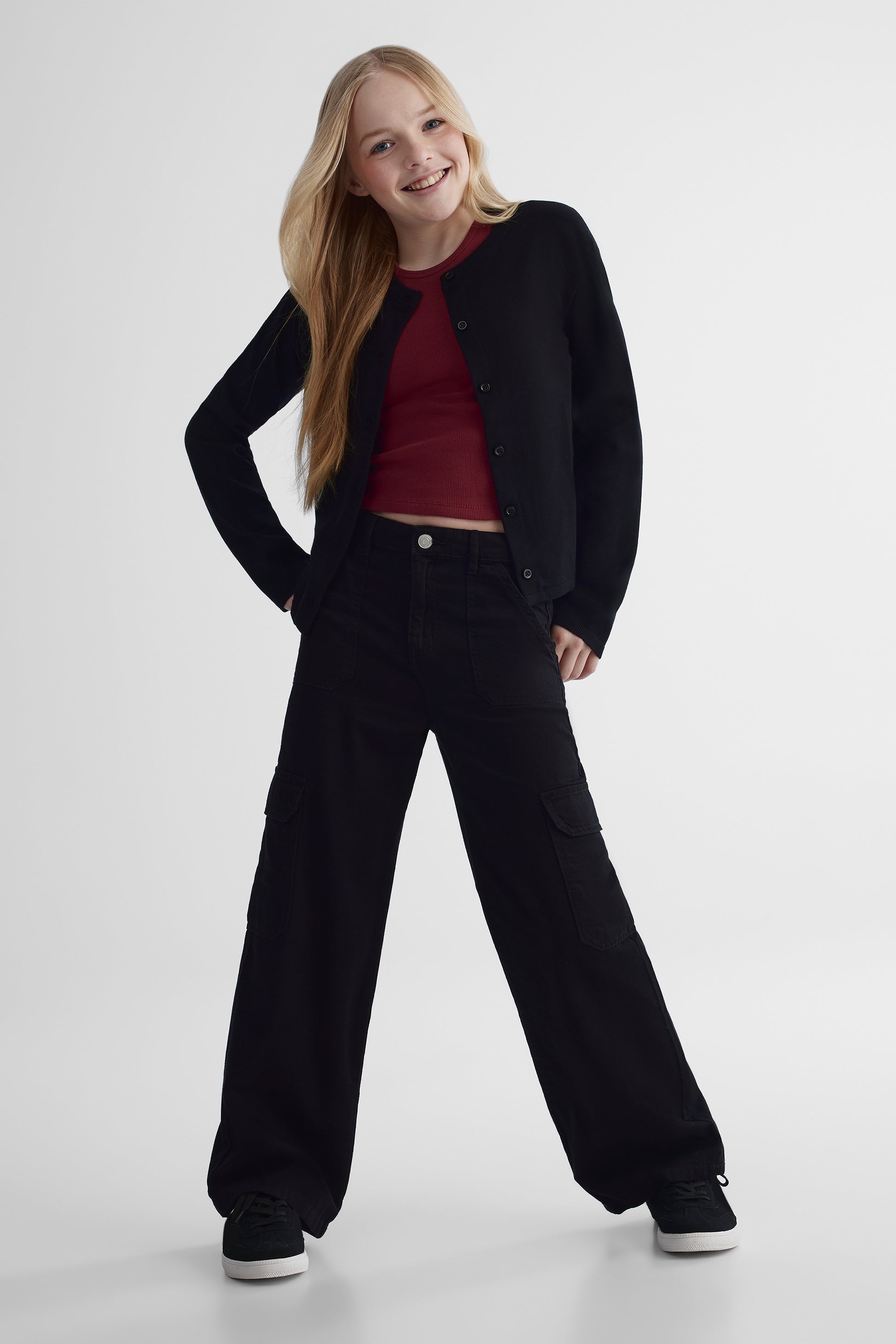 Veste en tricot - Ado fille && NOIR