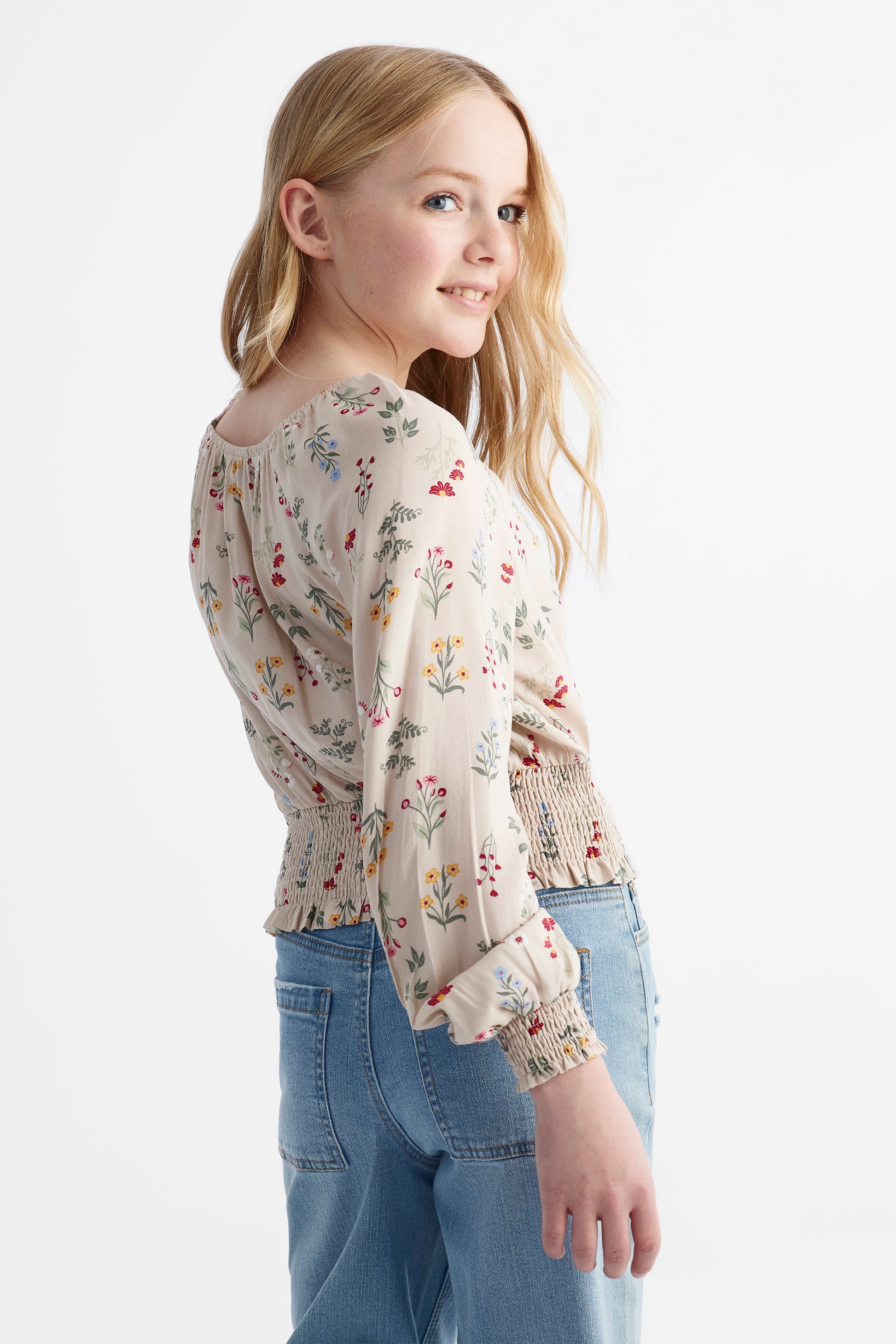 Blouse manches longues - Ado fille && BEIGE/MULTI