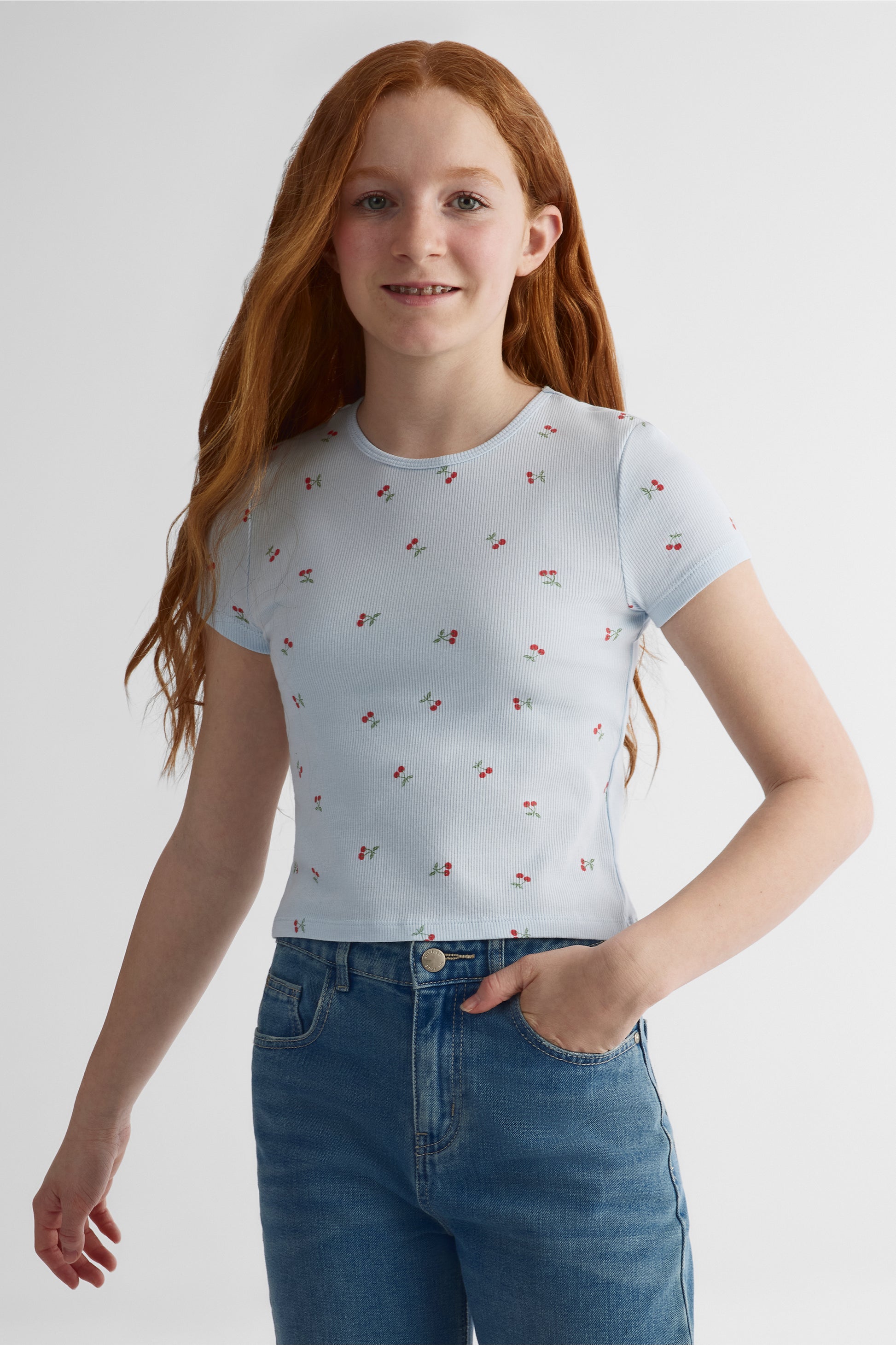 Chandail manches courtes - Ado fille && BLEU MULTI