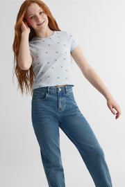Chandail manches courtes - Ado fille && BLEU MULTI