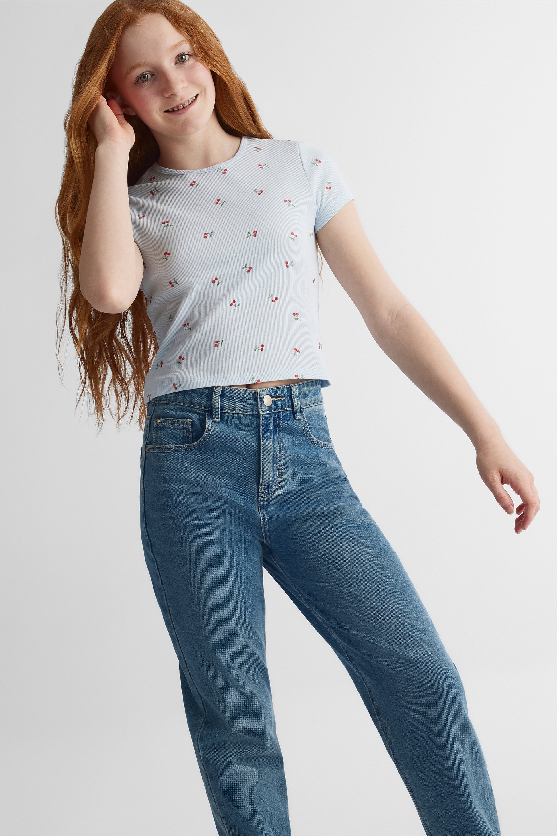 Chandail manches courtes - Ado fille && BLEU MULTI