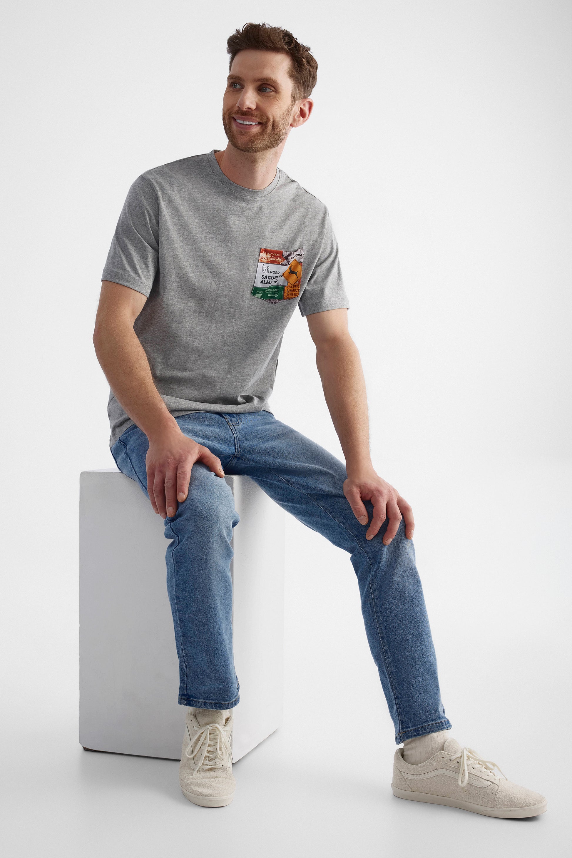 Chandail manches courtes 2/30$ - Homme && GRIS MIXTE