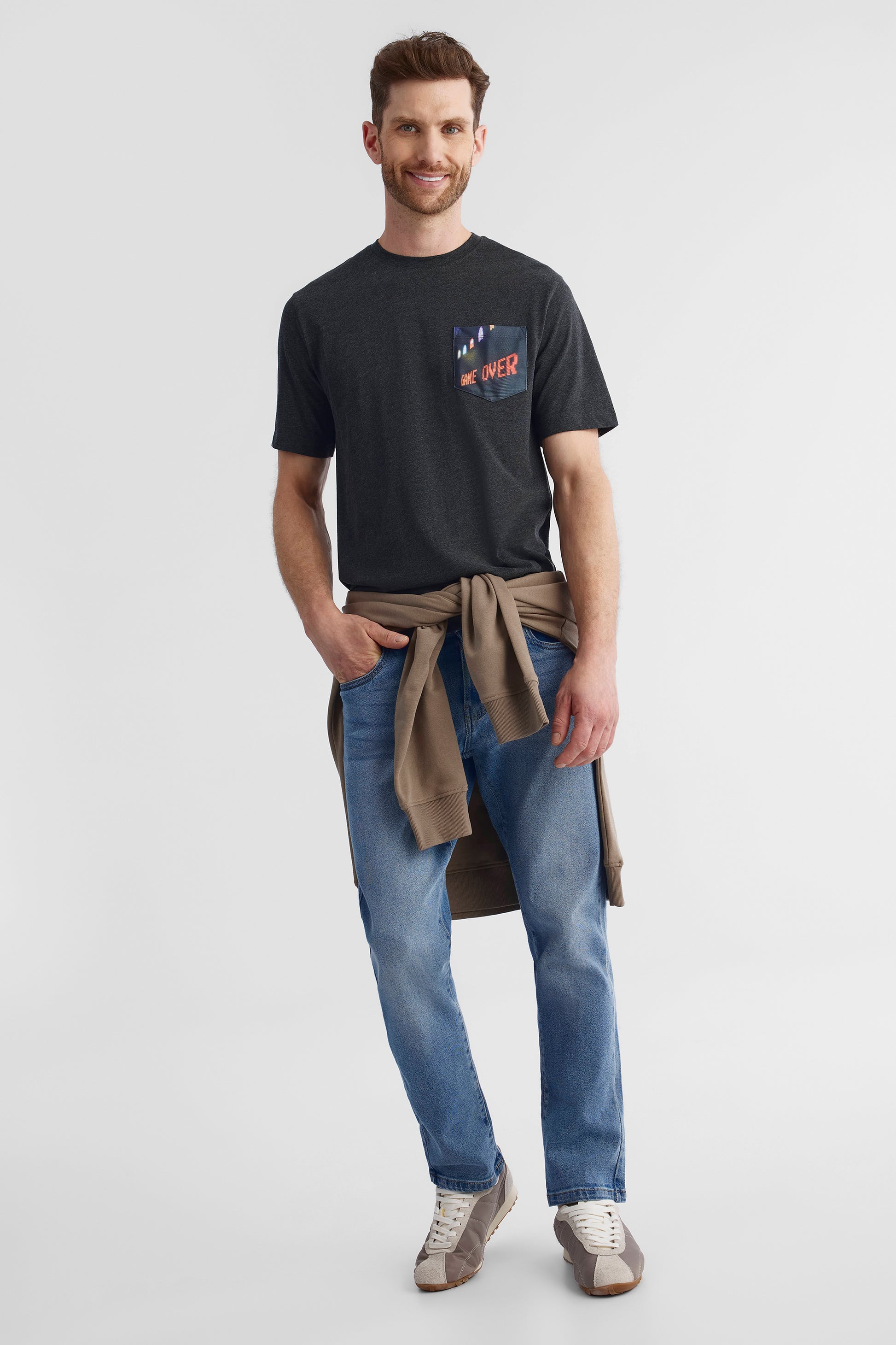 Chandail manches courtes 2/30$ - Homme && CHARBON MIXTE