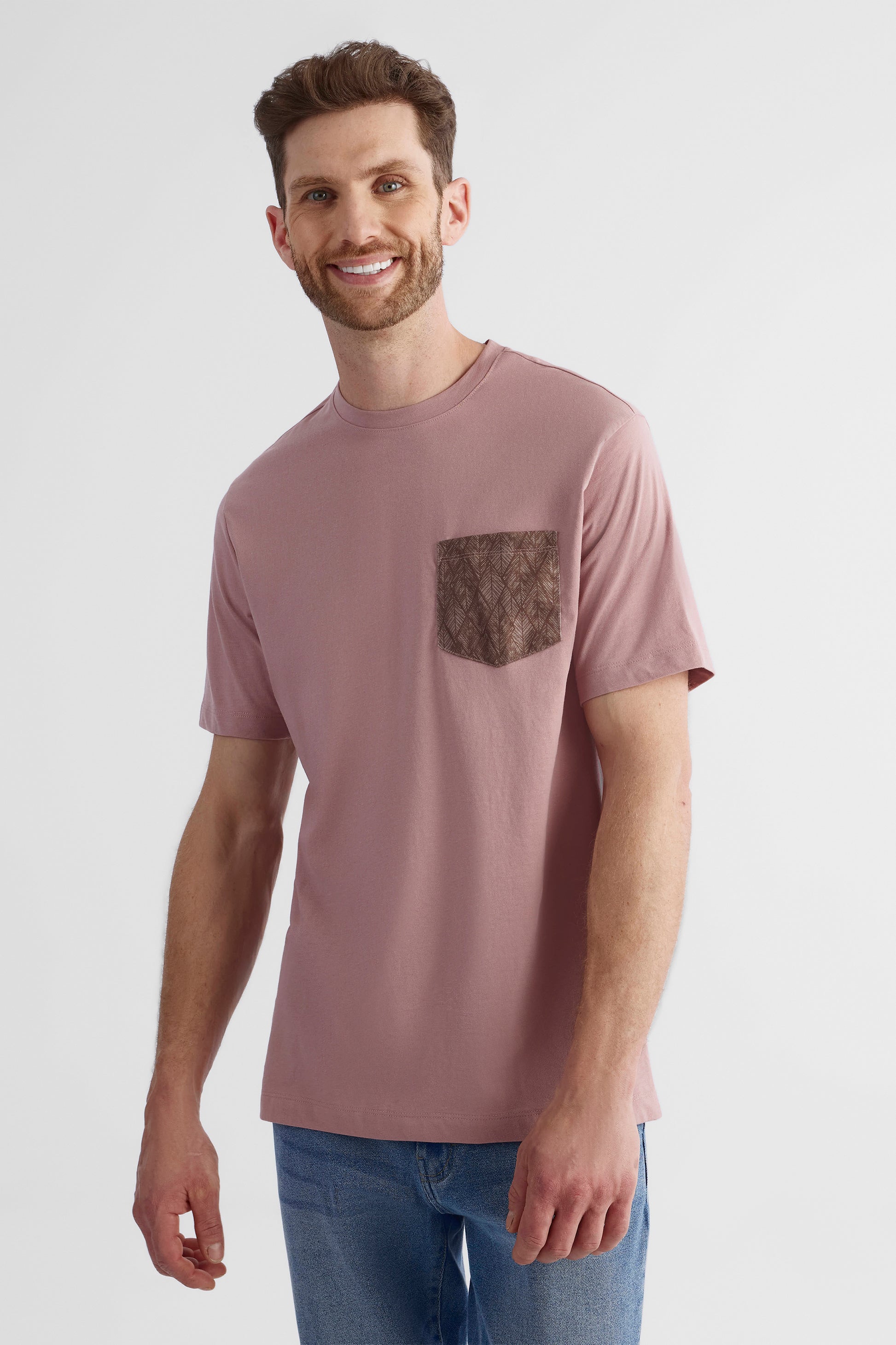 Chandail manches courtes 2/30$ - Homme && VIEUX ROSE