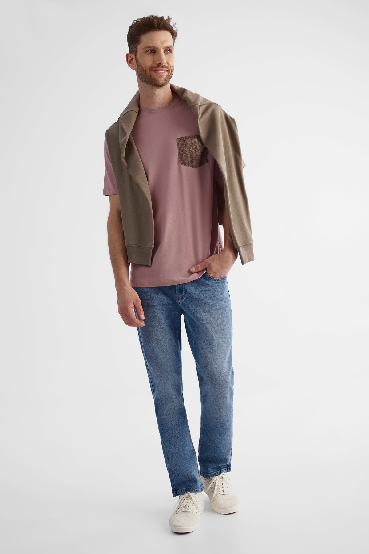 Chandail manches courtes 2/30$ - Homme && VIEUX ROSE