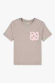 Chandail manches courtes - Enfant fille && TAUPE