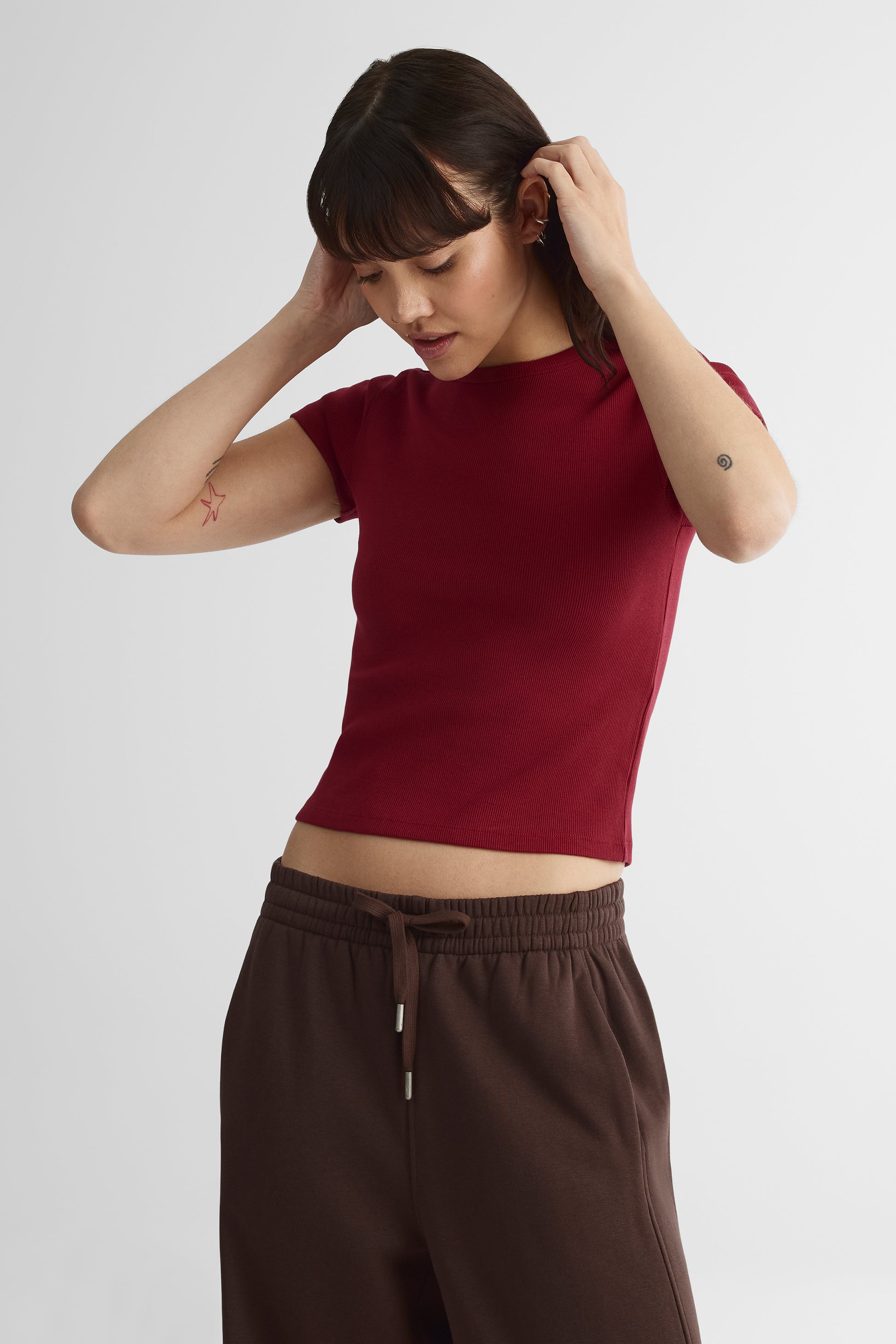 Chandail manches courtes - Ado fille && ROUGE