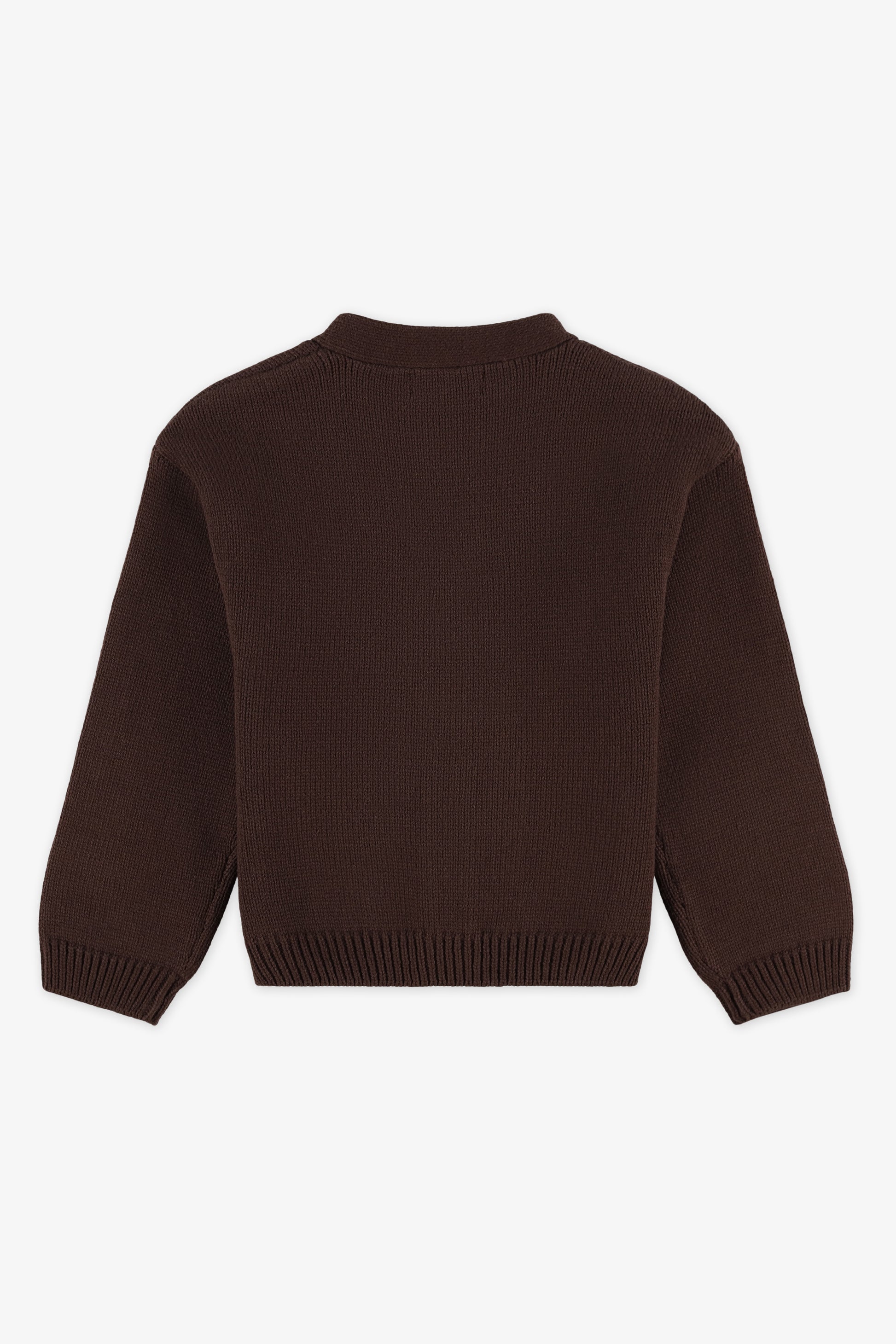 Veste en tricot - Enfant fille && BRUN