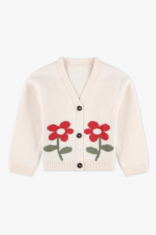 Veste en tricot - Enfant fille && ROSE PALE