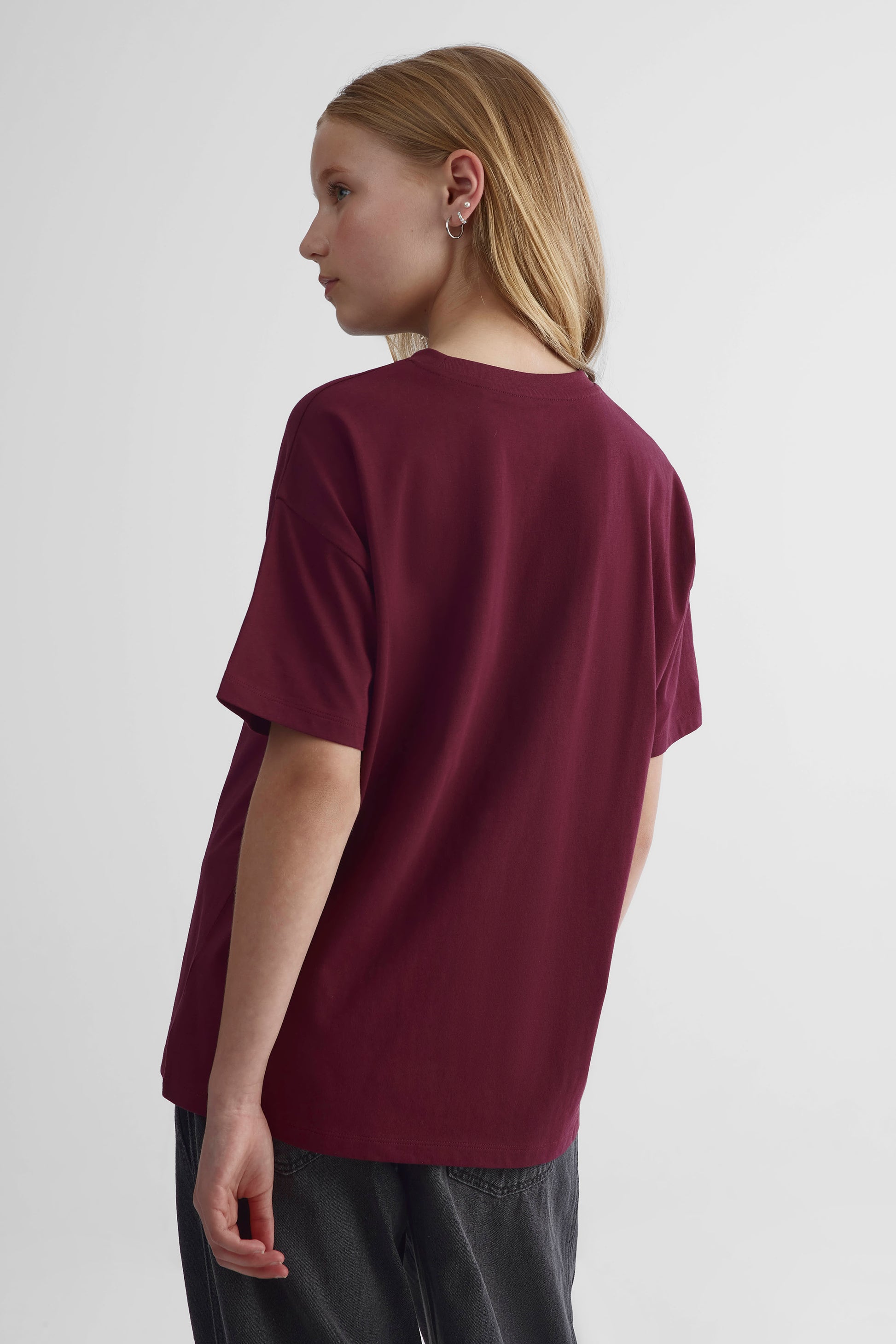 Chandail manches courtes - Ado fille && ROUGE VIN