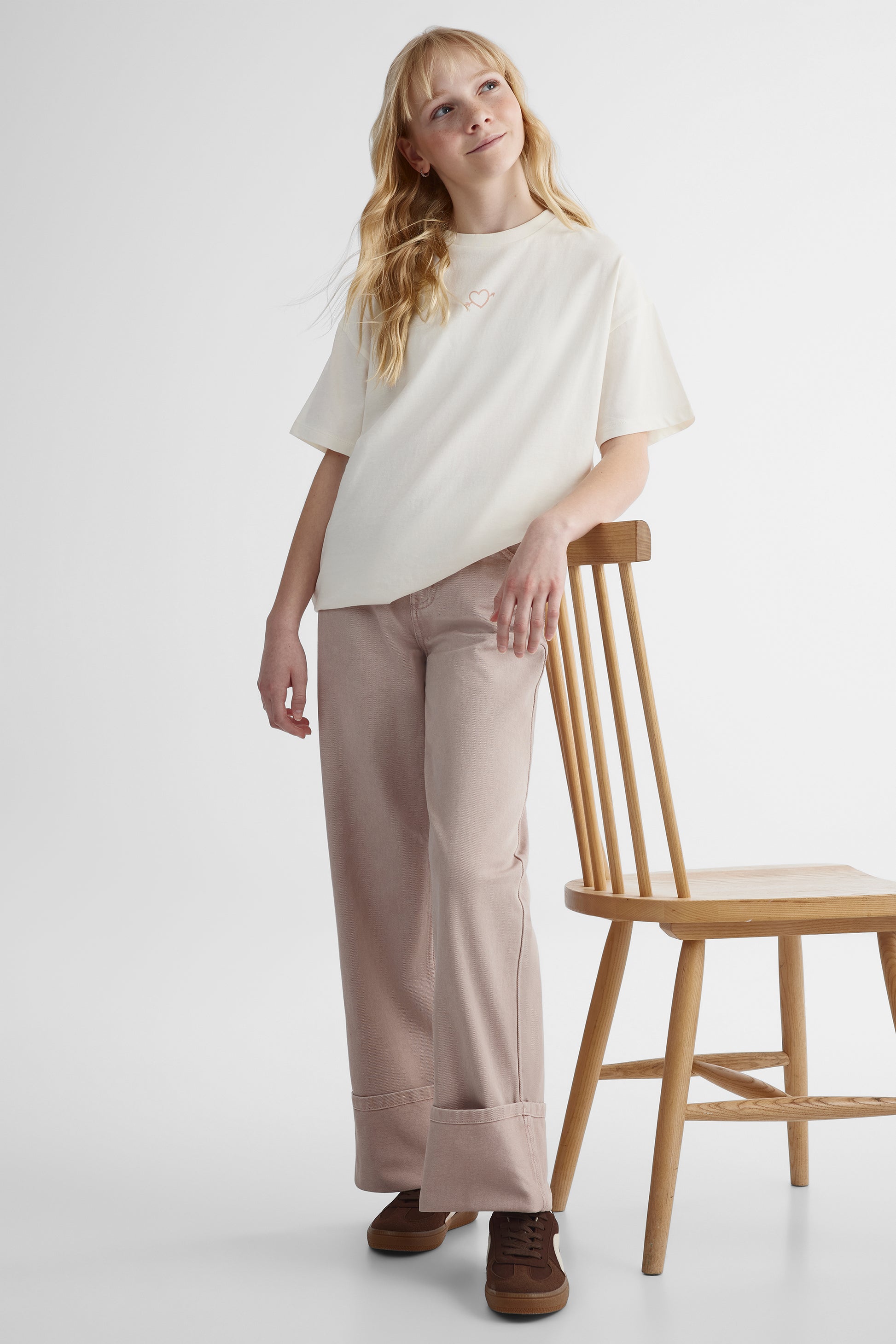 Chandail manches courtes - Ado fille && BEIGE