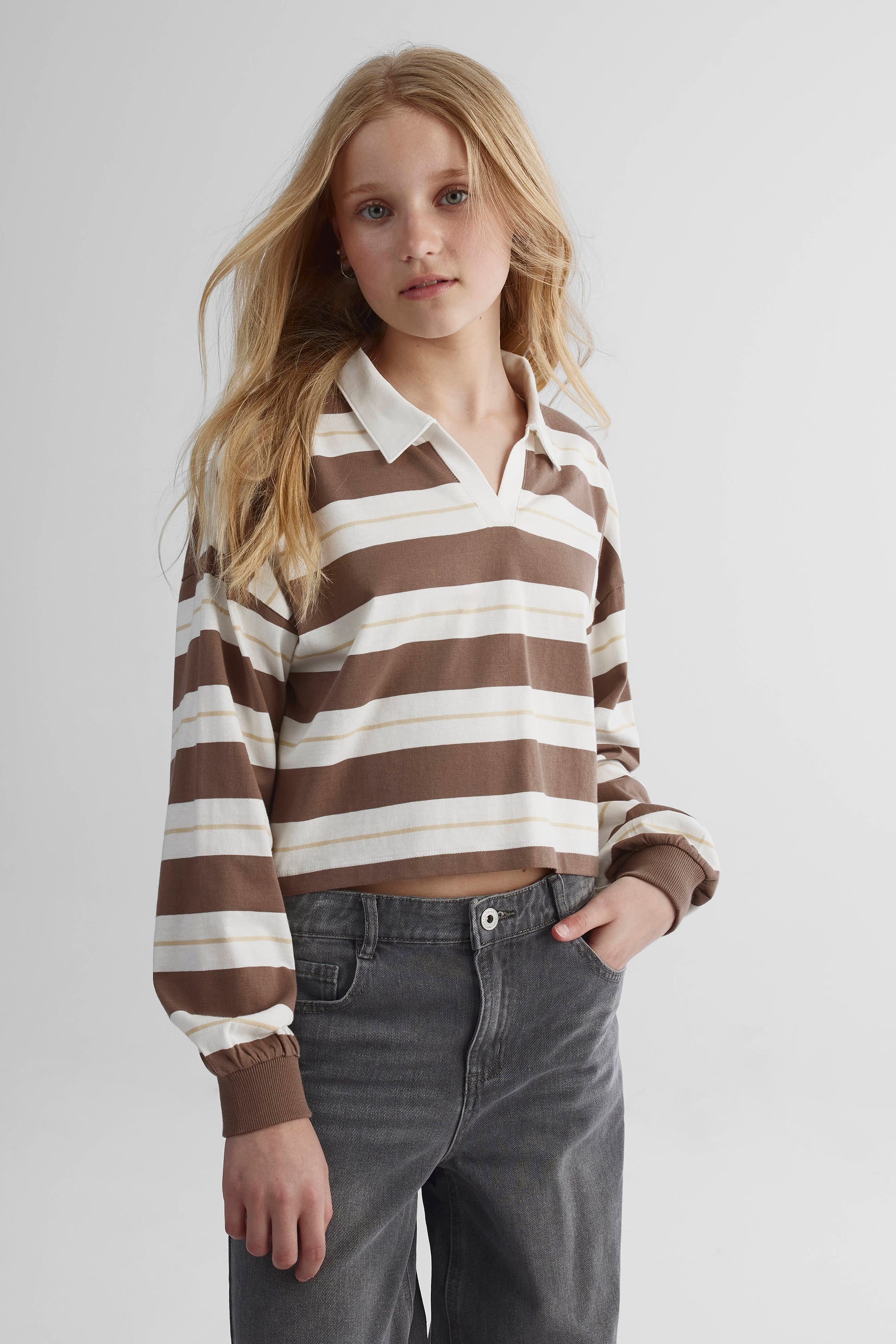 Chandail polo - Ado fille && BRUN/MULTI