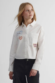 Chemisier manches longues - Ado fille && BLANC CASSÉ