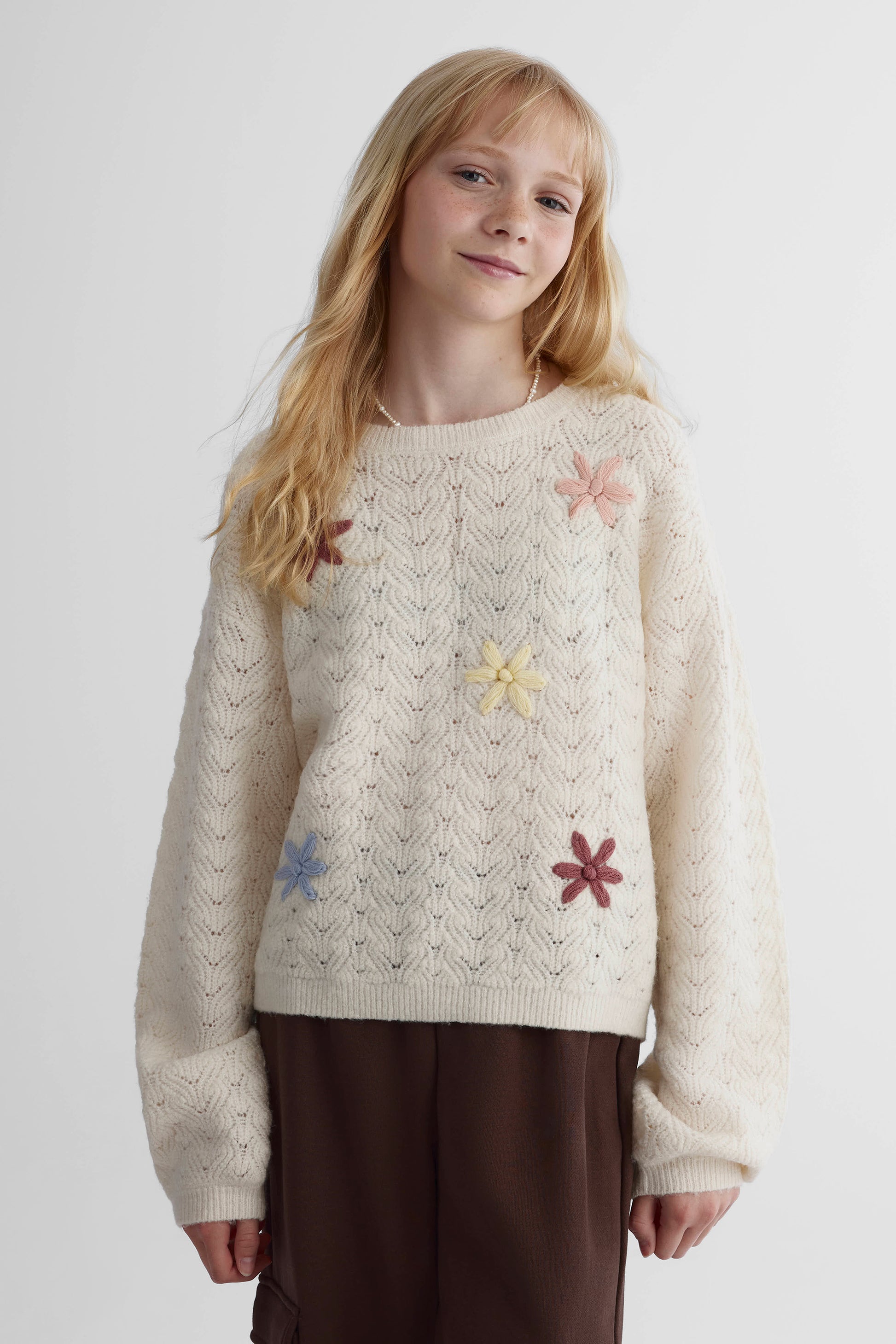Chandail en tricot - Ado fille && BEIGE