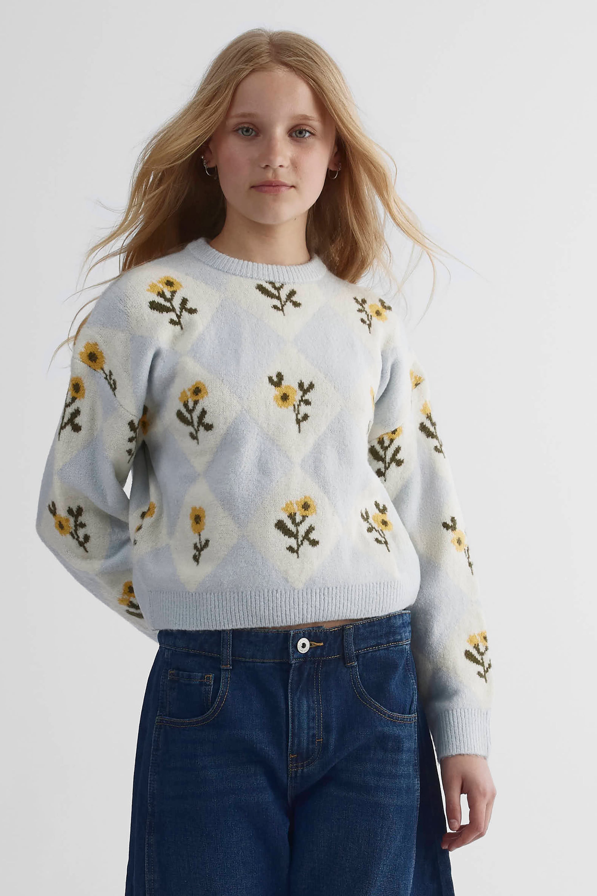 Chandail en tricot - Ado fille && BLEU MULTI