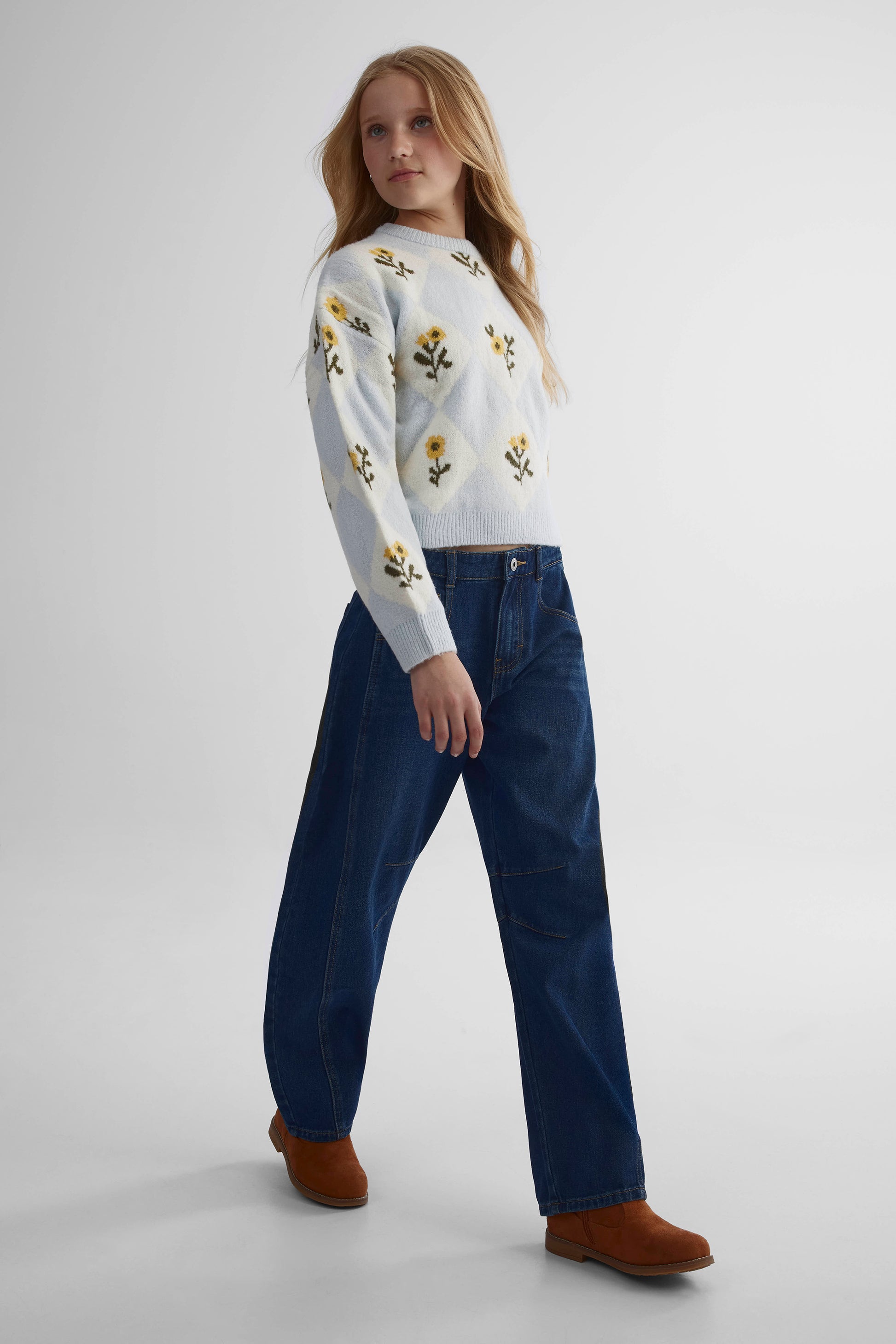 Chandail en tricot - Ado fille && BLEU MULTI