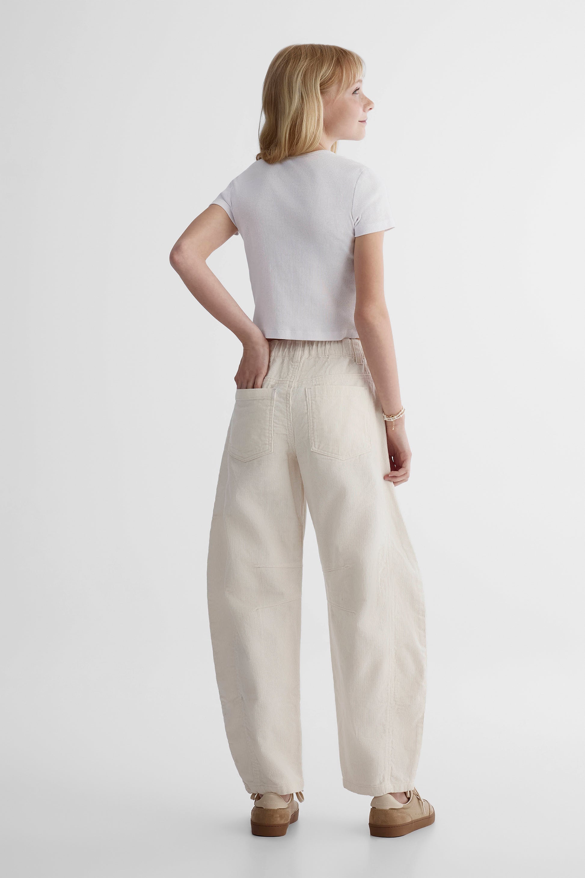 Pantalon velours côtelé velours côtelé - Ado fille && BEIGE