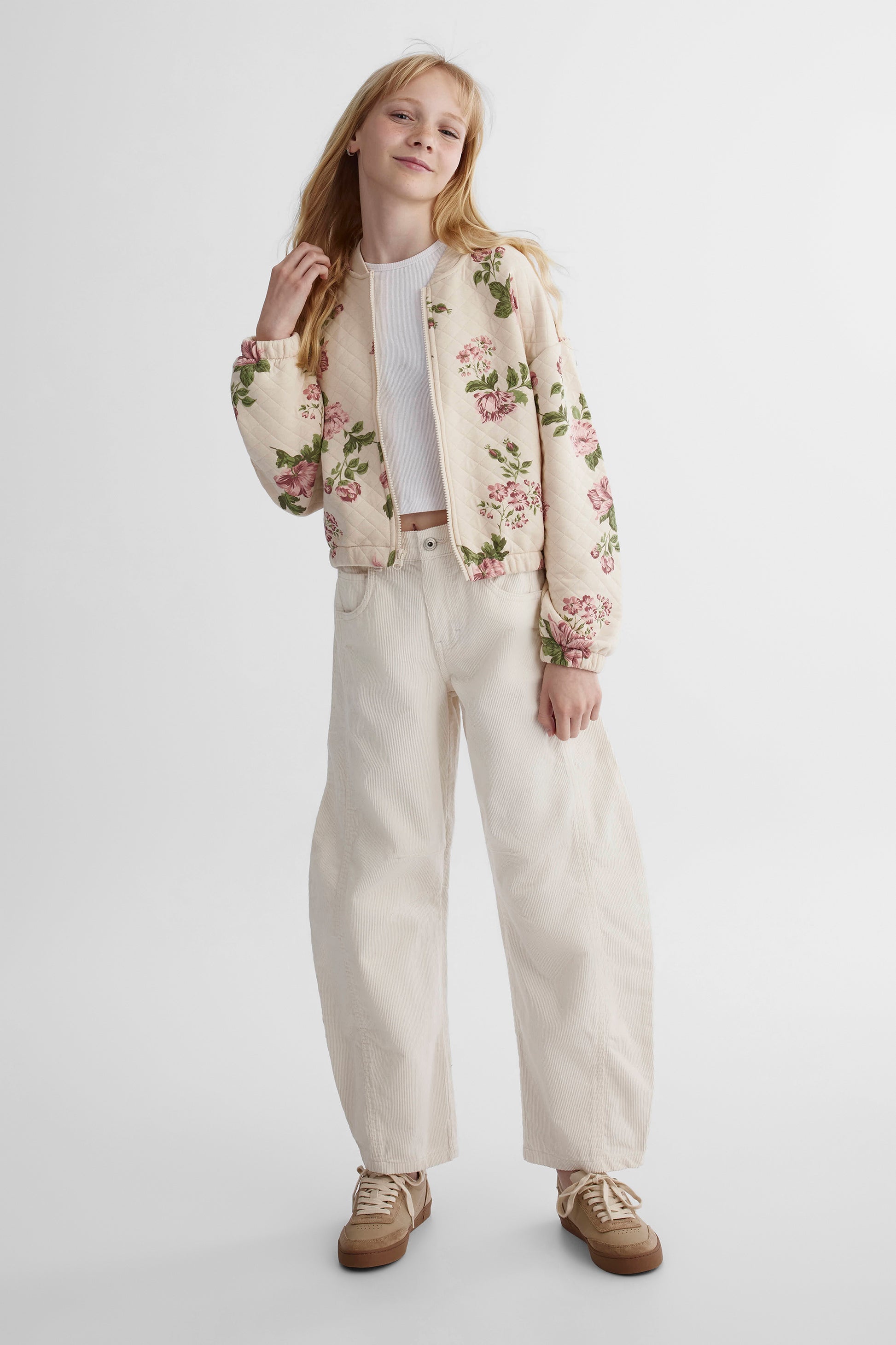 Pantalon velours côtelé velours côtelé - Ado fille && BEIGE