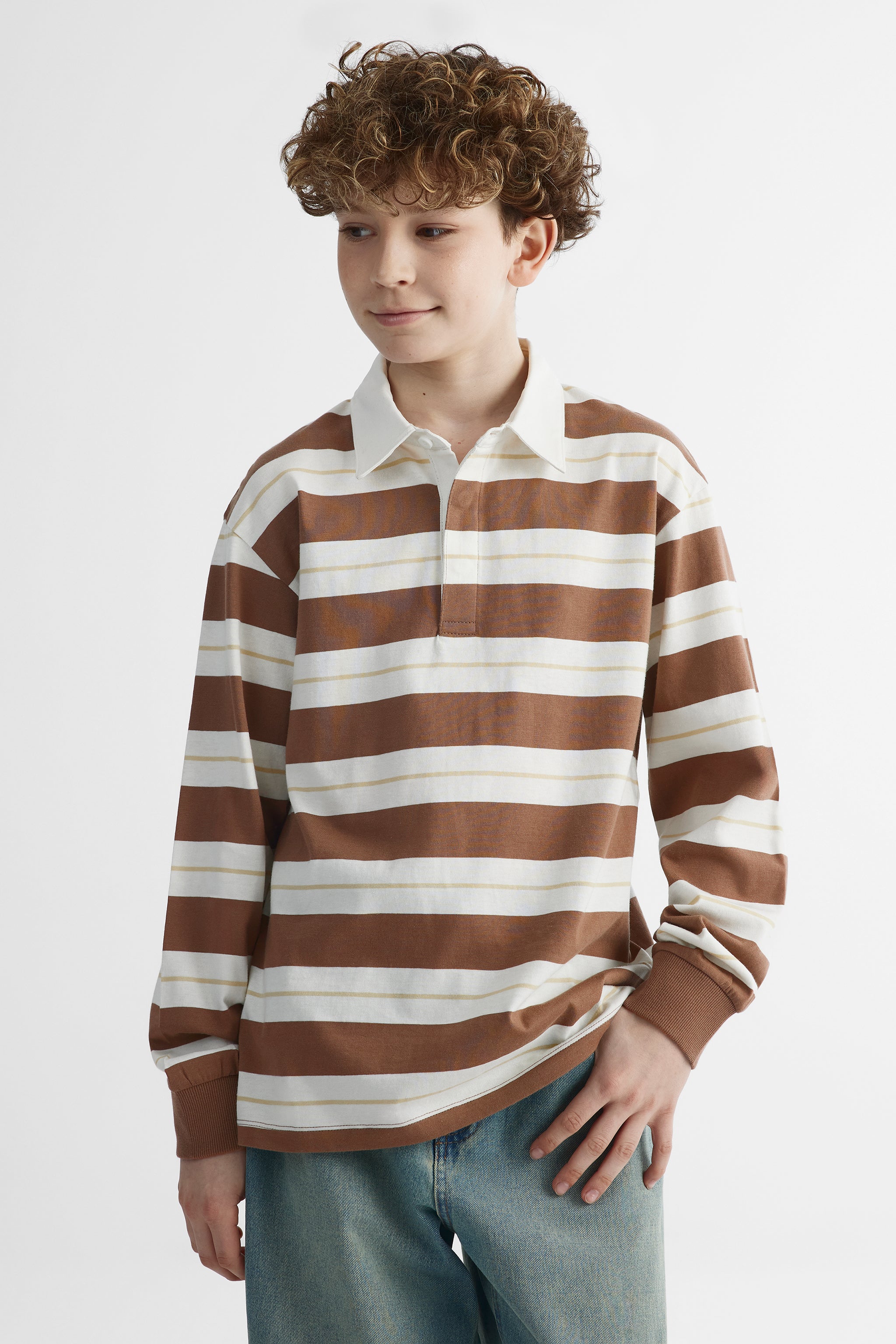 Chandail polo - Ado garçon && BRUN/MULTI