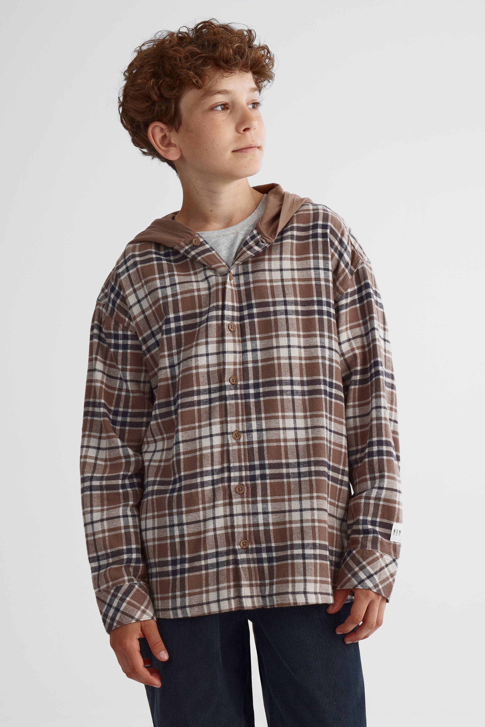 Chemise manches longues - Ado garçon && TAUPE MULTI