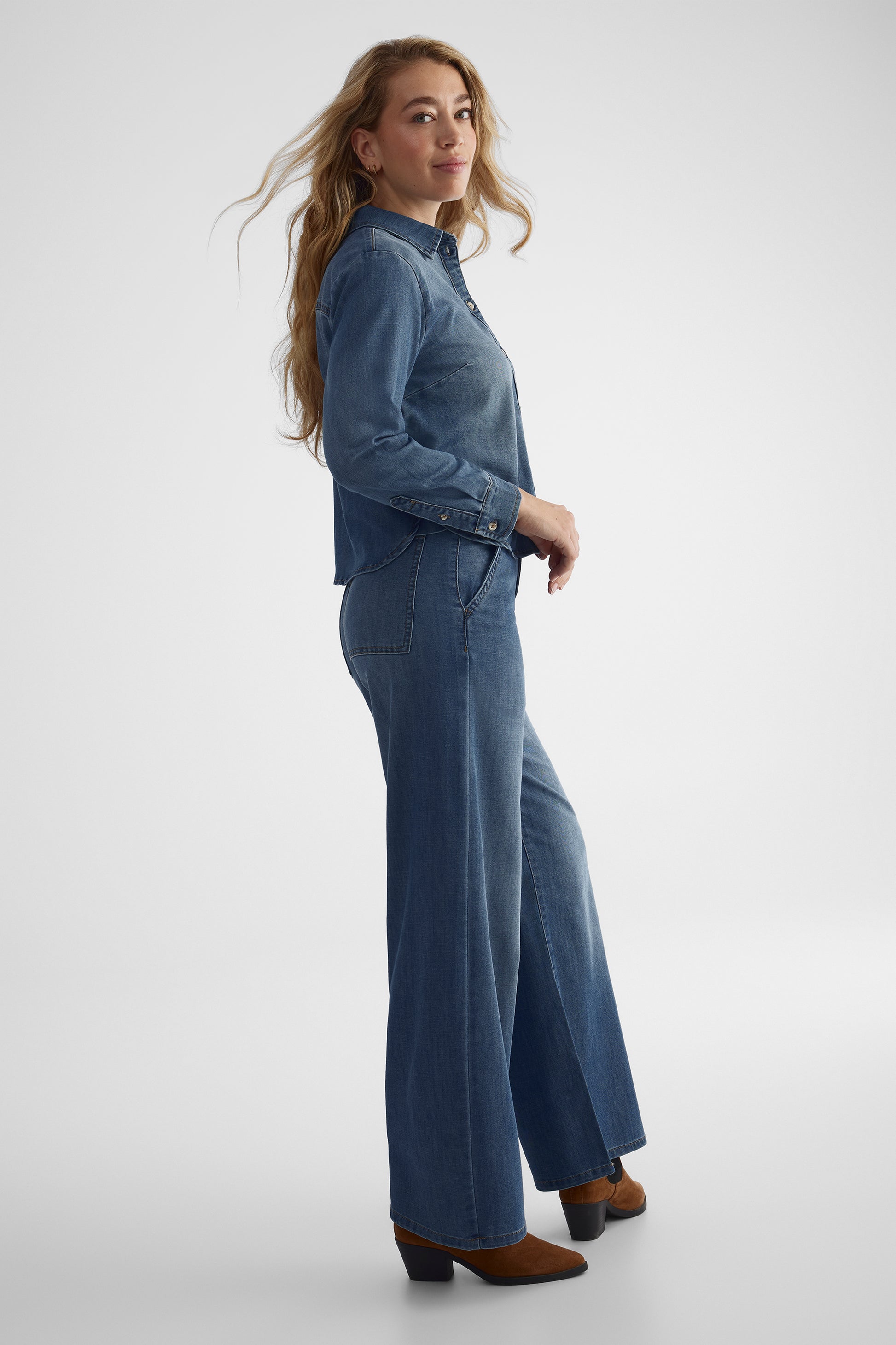 Chemisier denim en denim - Femme && DENIM