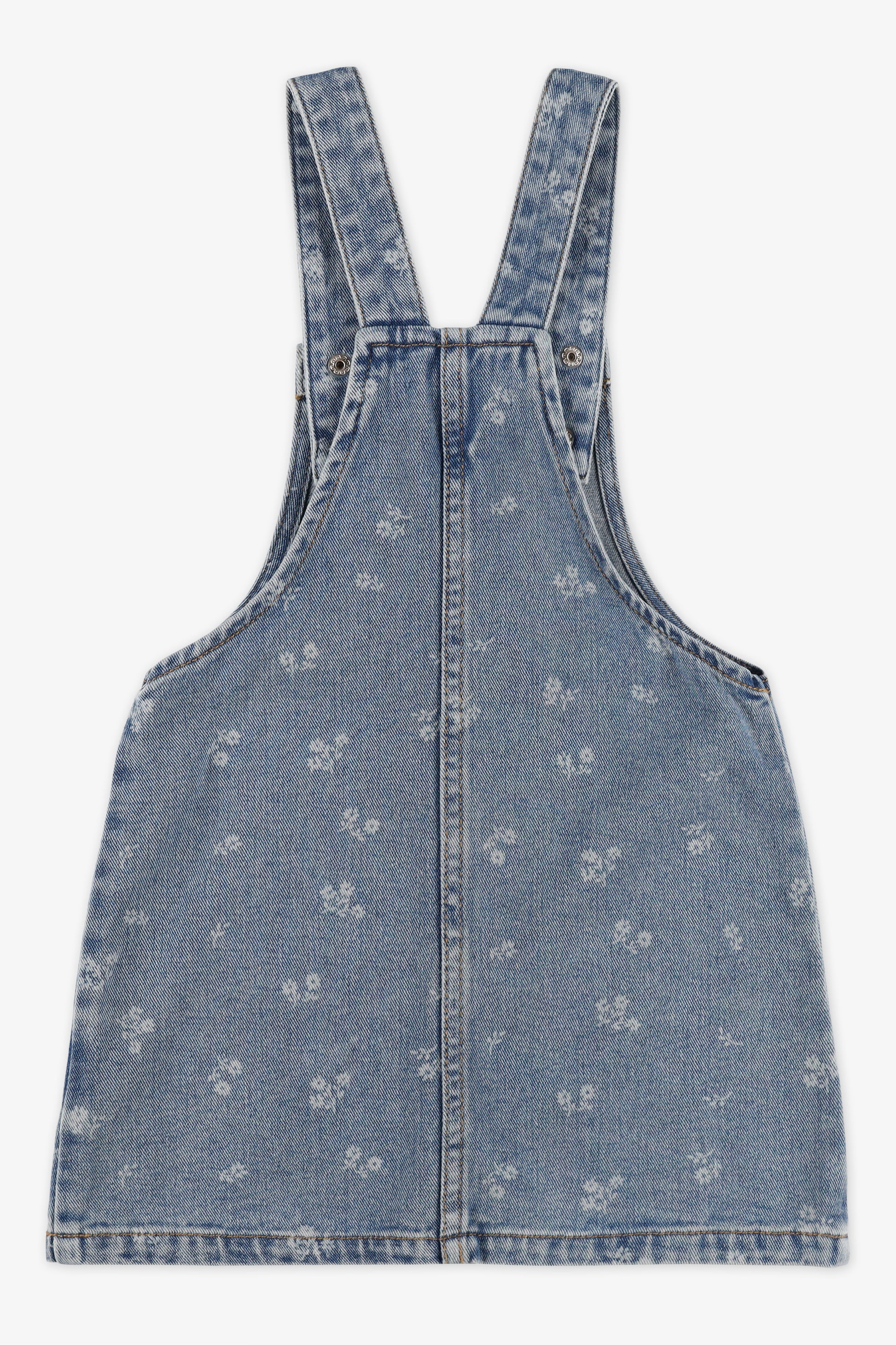 Robe salopette évasée en denim - Enfant fille && DENIM/MULTI