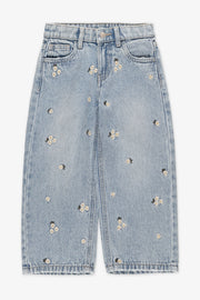Jeans en denim évasé - Enfant fille && DENIM MOYEN