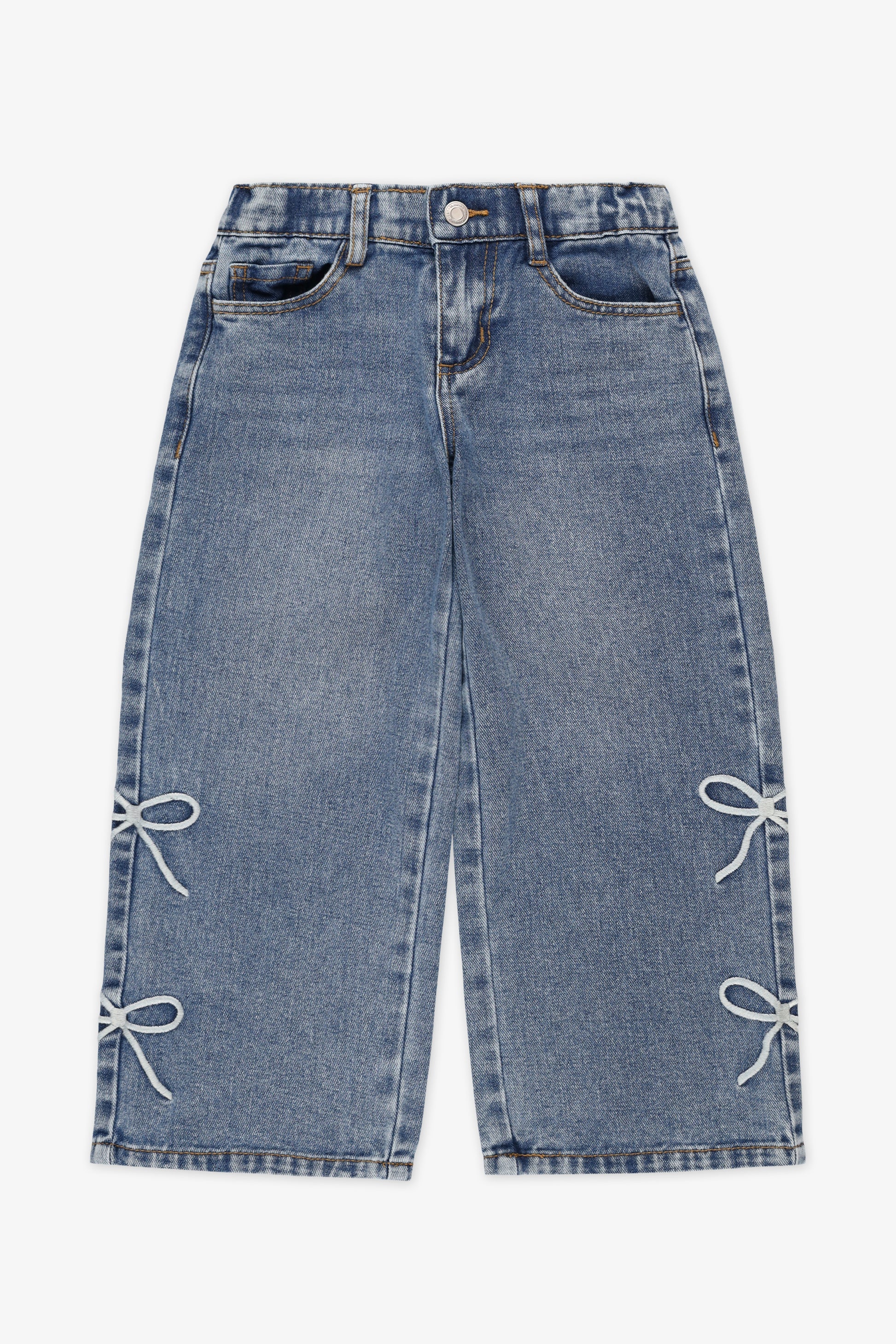 Jeans en denim ajusté - Enfant fille && DENIM MOYEN