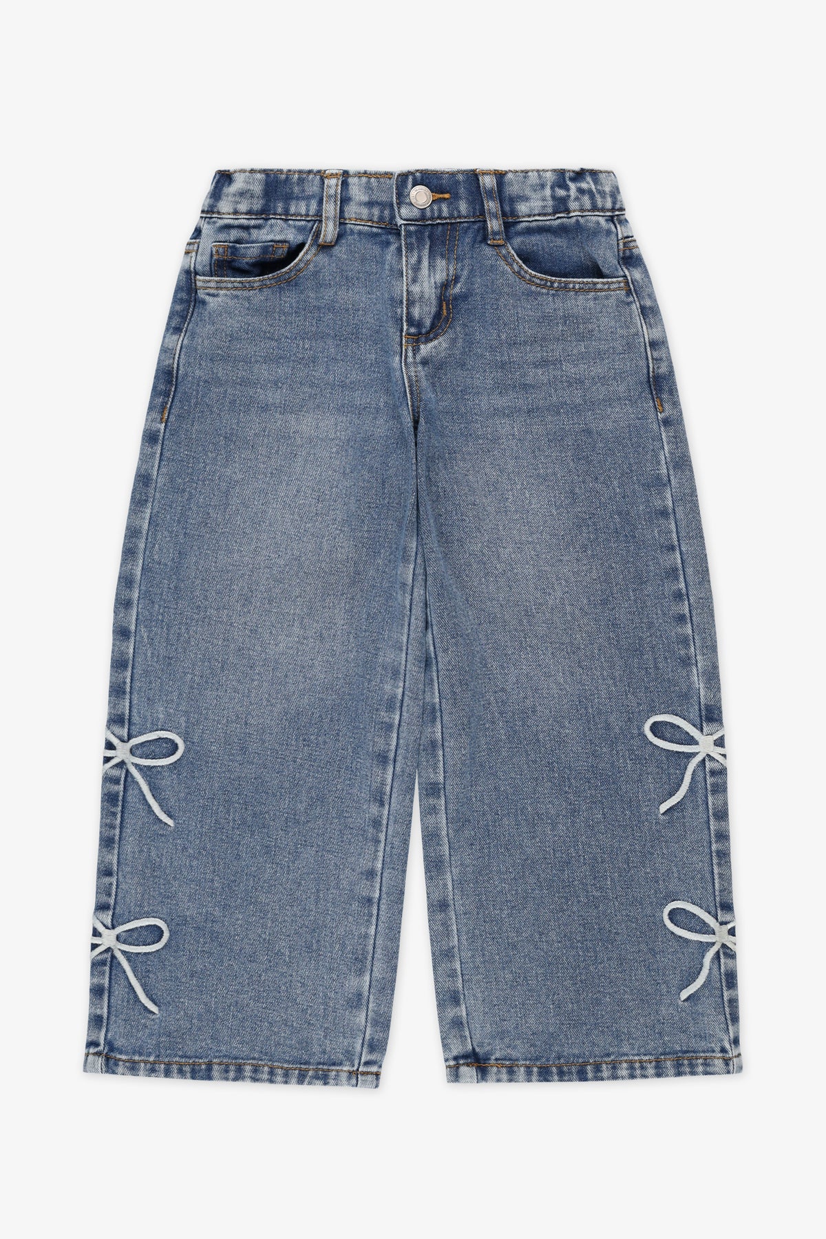 Jeans en denim ajusté - Enfant fille && DENIM MOYEN