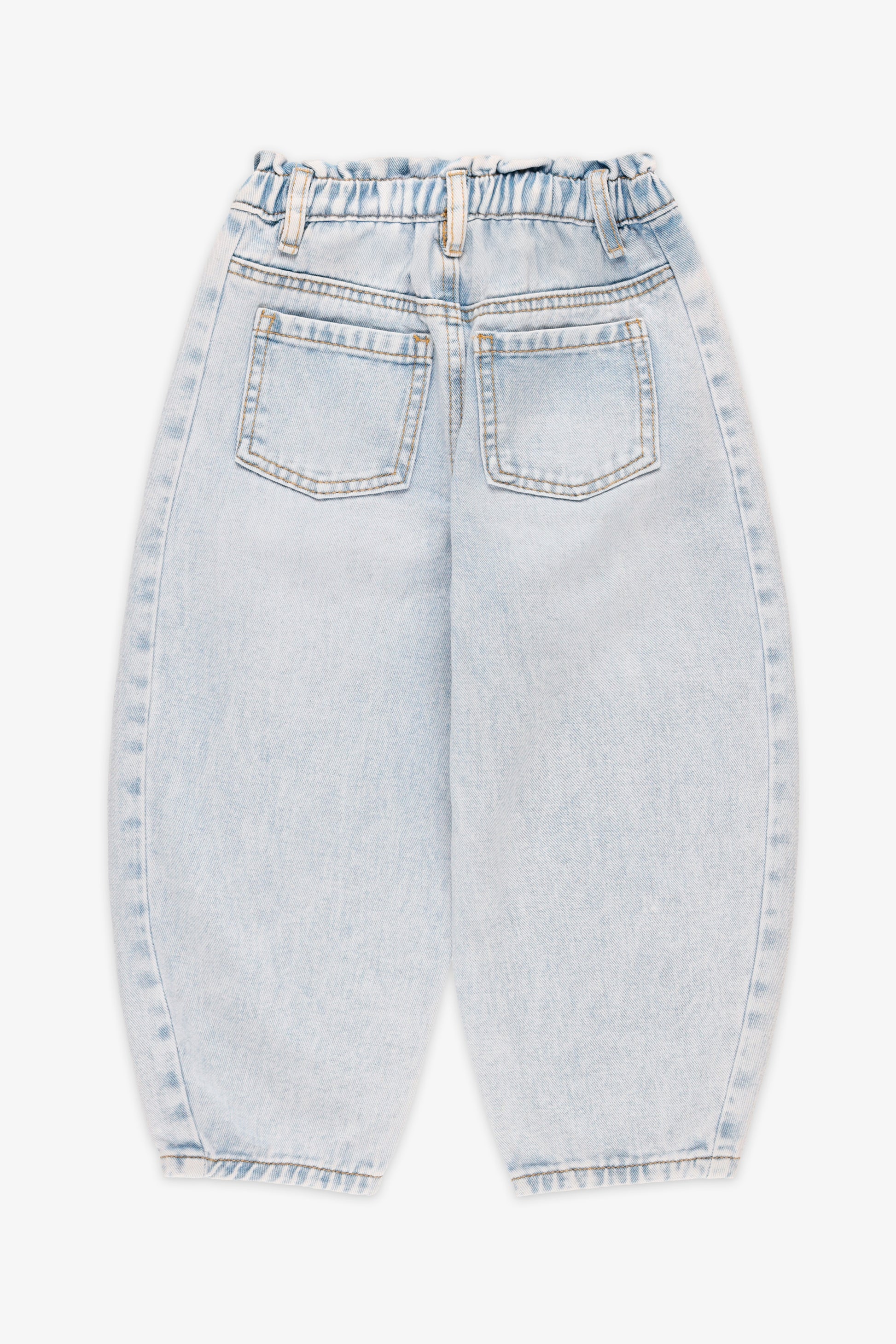 Jeans en denim taille haute - Enfant fille && DENIM PALE