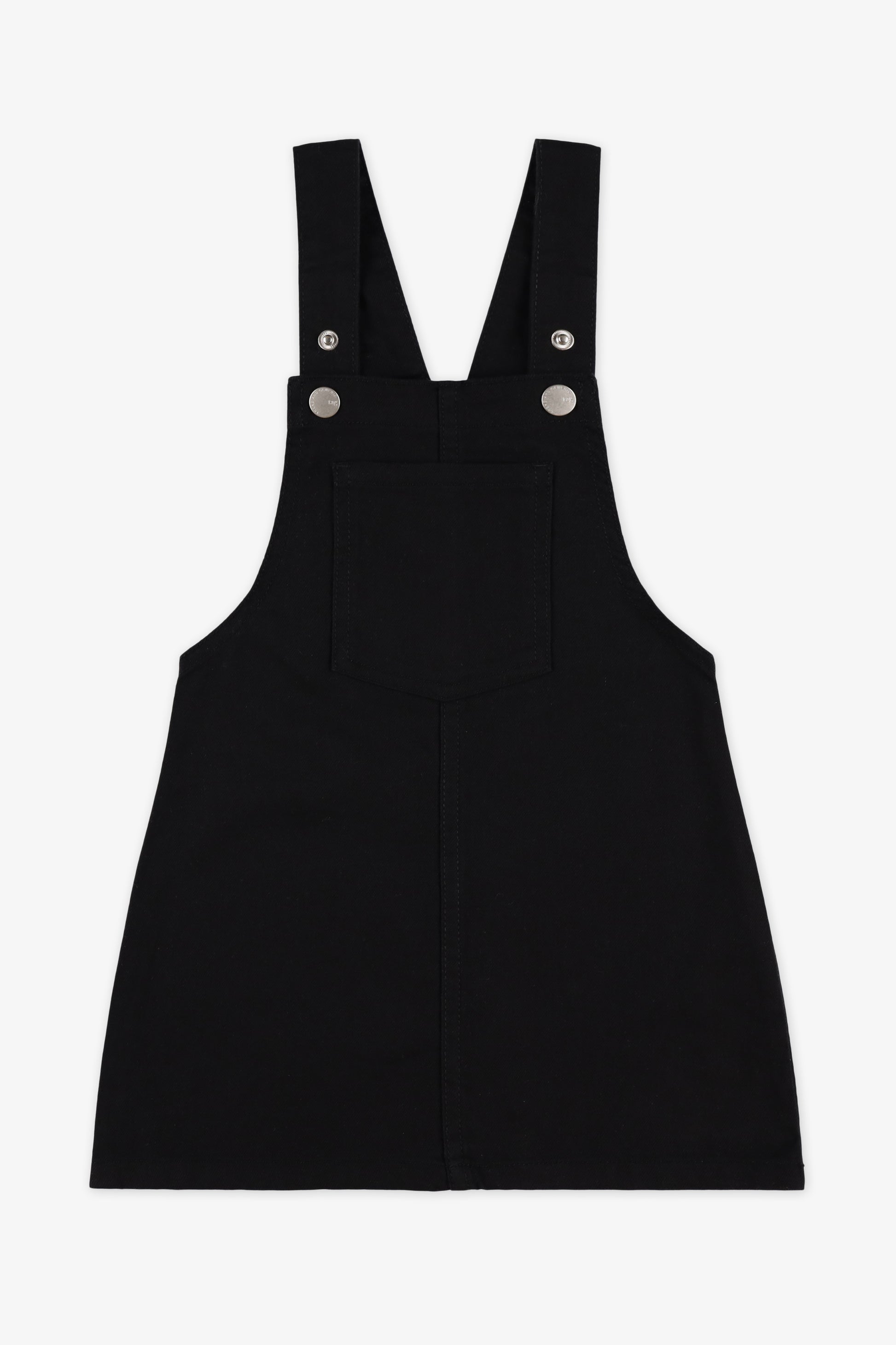 Robe salopette en denim - Enfant fille && NOIR