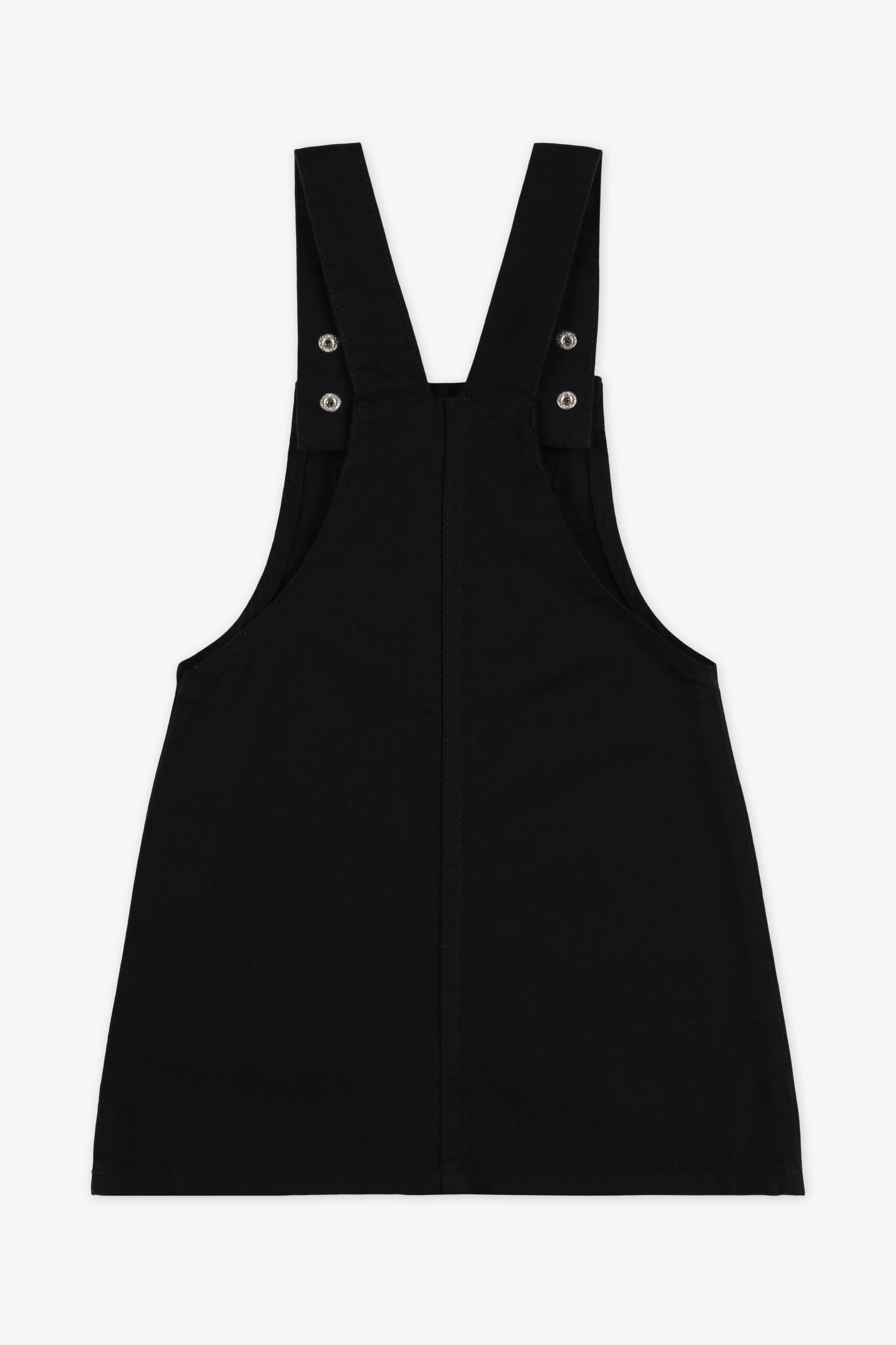 Robe salopette en denim - Enfant fille && NOIR