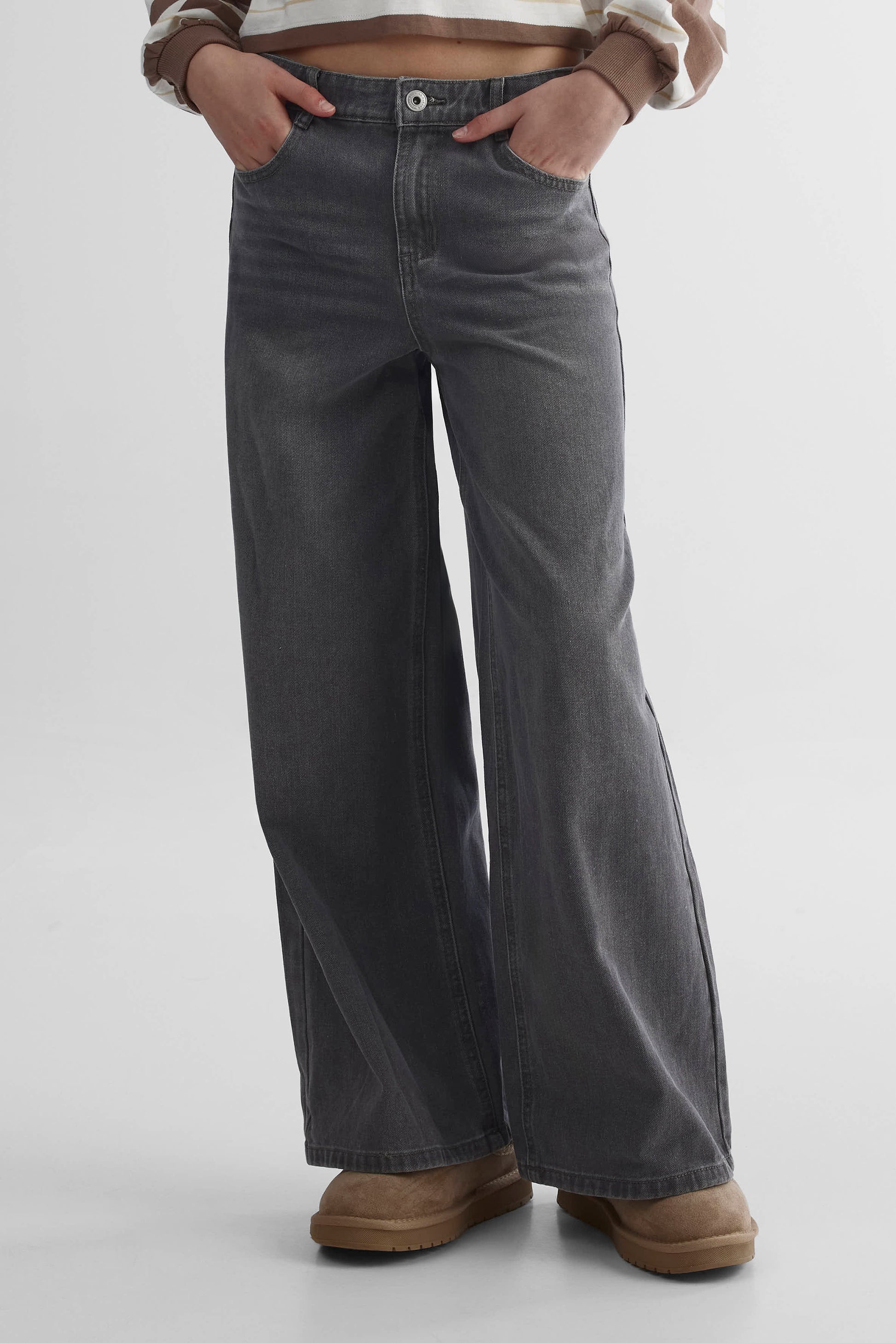 Jeans en denim signature - Ado fille && DENIM GRIS