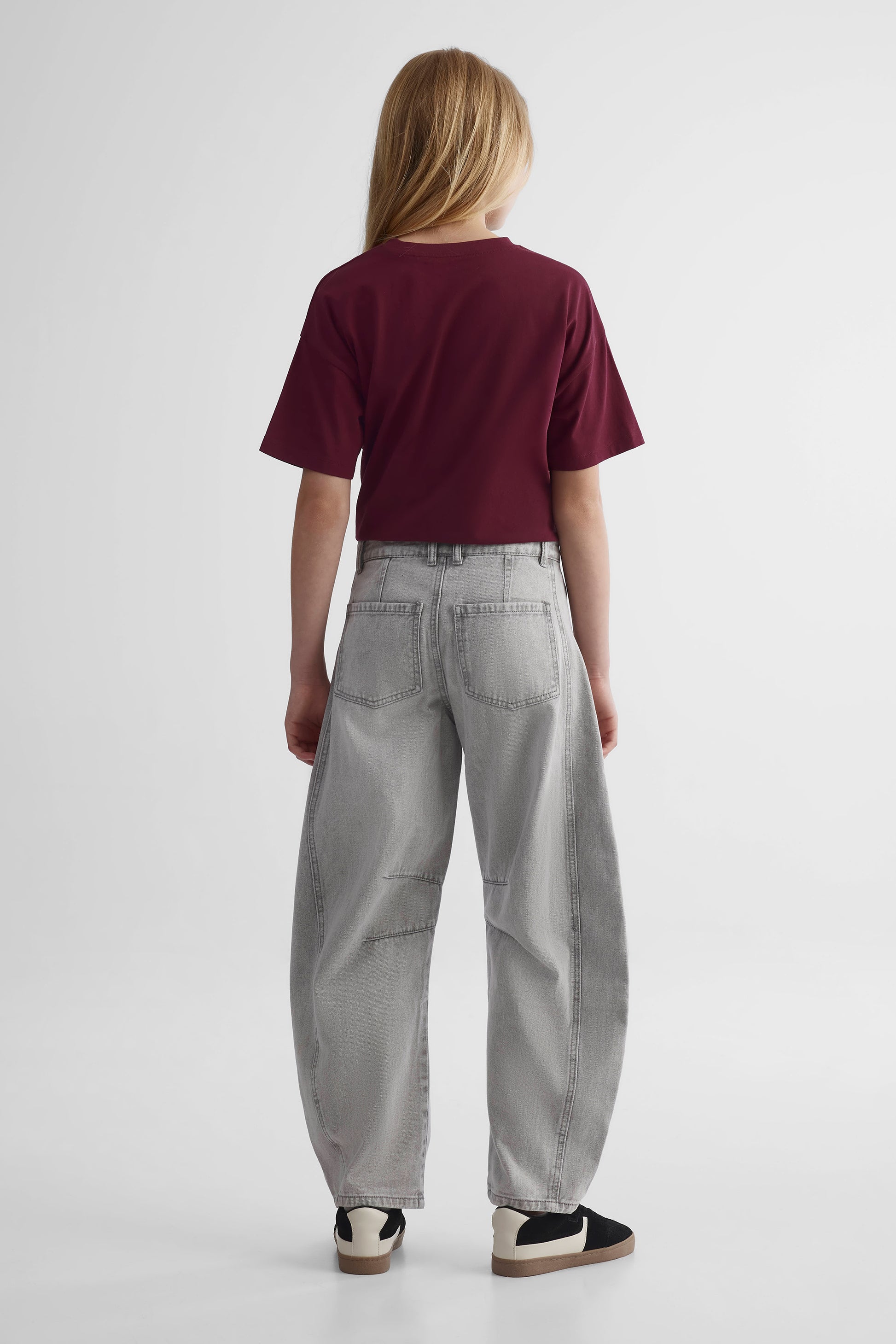 Jeans denim coupe ample - Ado fille && DENIM GRIS