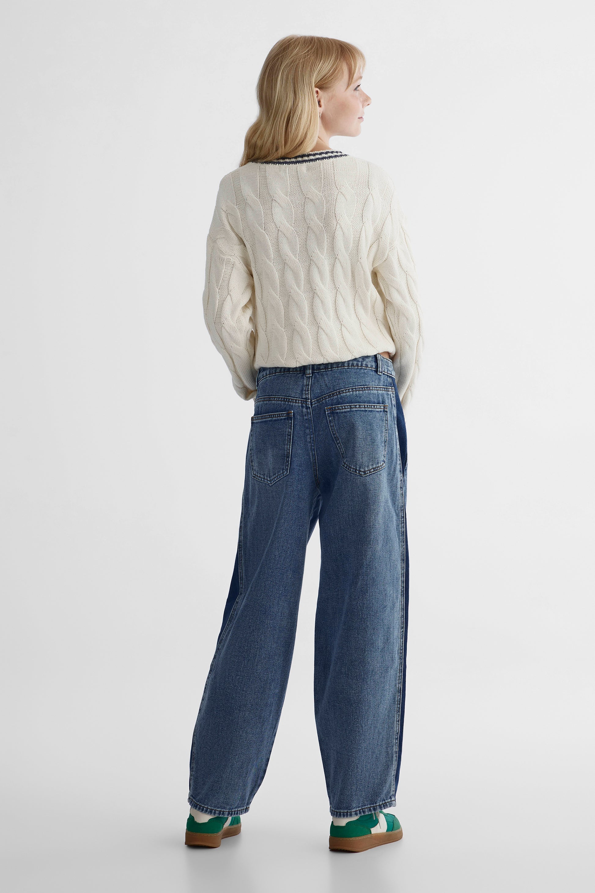 Jeans denim taille haute - Ado fille && DENIM MOYEN