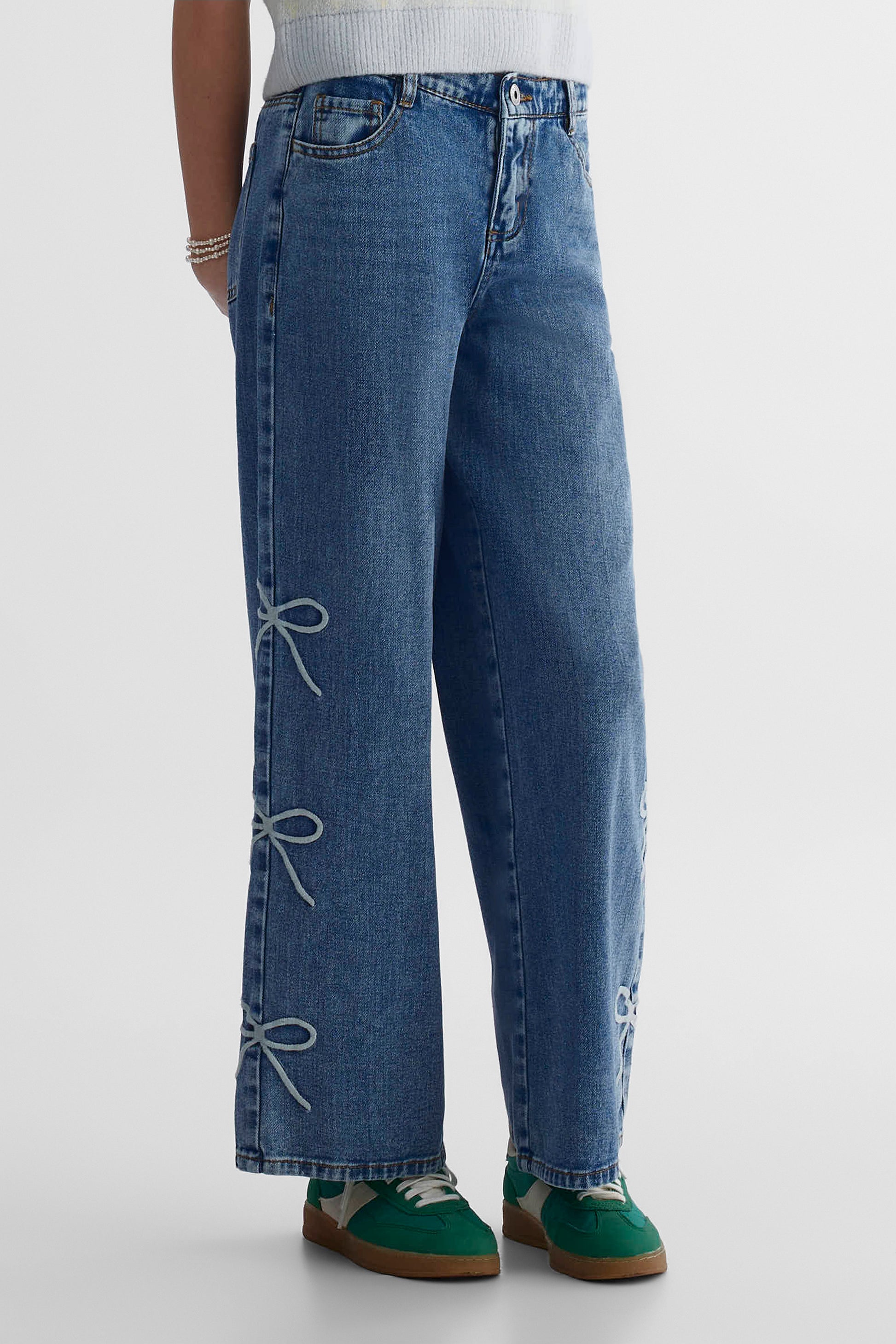 Jeans denim évasé - Ado fille && DENIM MOYEN