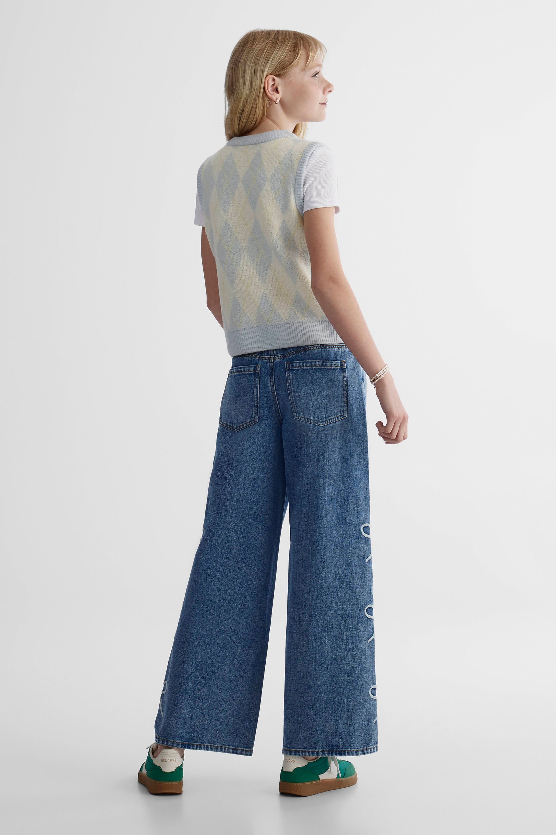 Jeans denim évasé - Ado fille && DENIM MOYEN