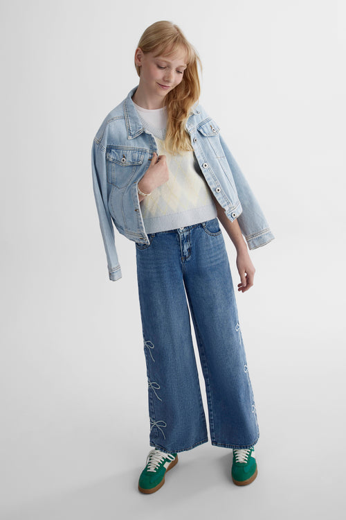 Jeans denim évasé - Ado fille && DENIM MOYEN