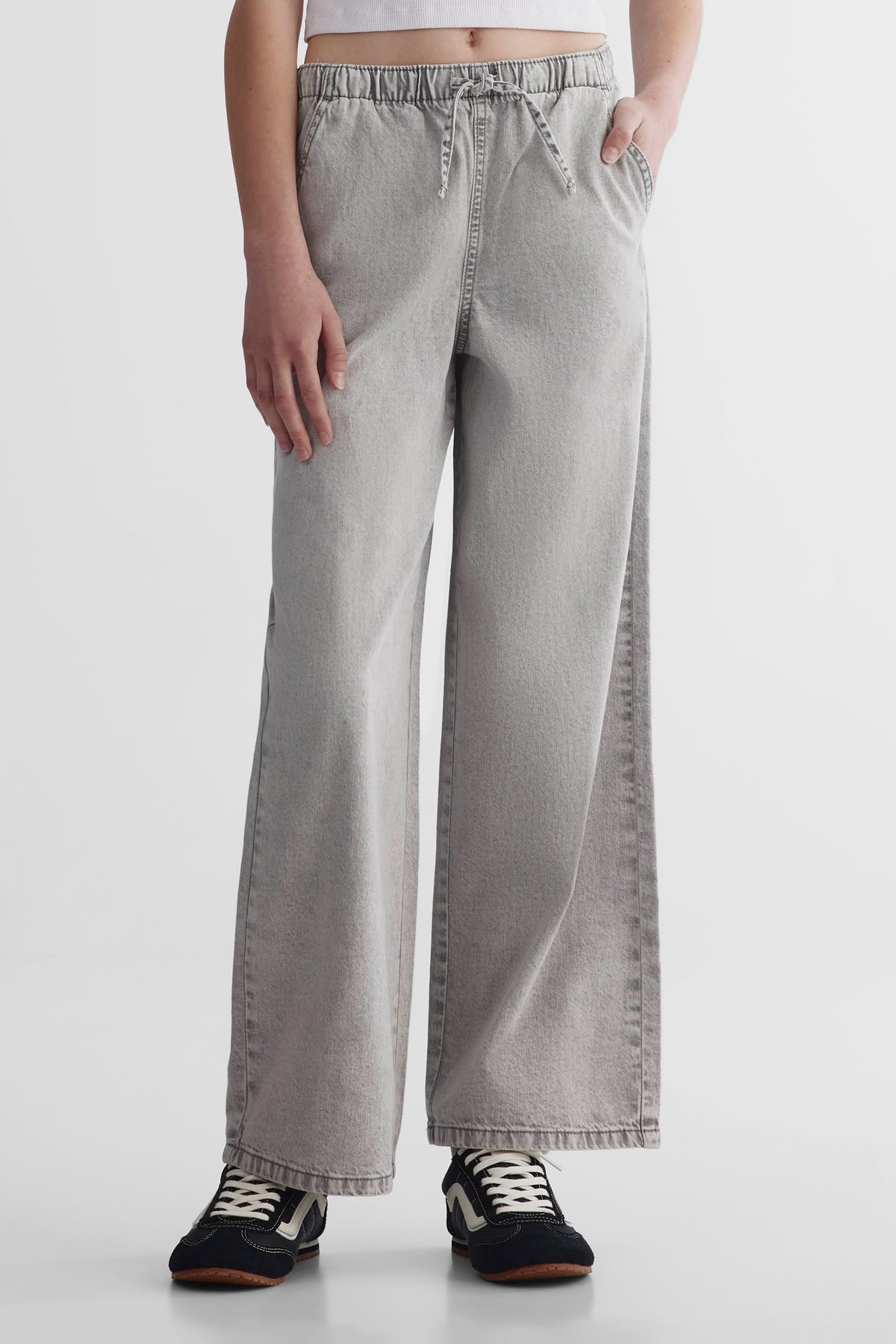 Jeans en denim léger - Ado fille && DENIM GRIS