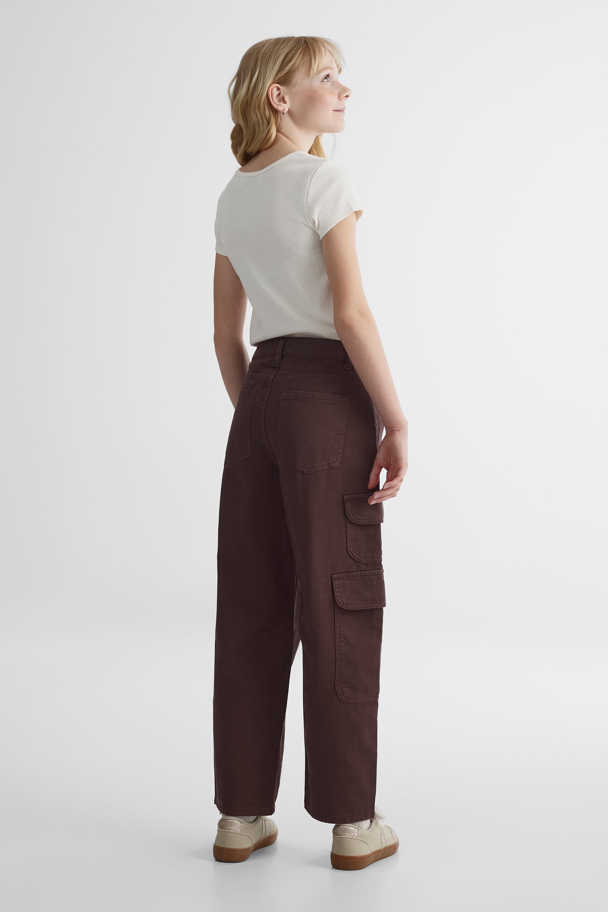 Jeans en denim bull souple - Ado fille && BOURGOGNE