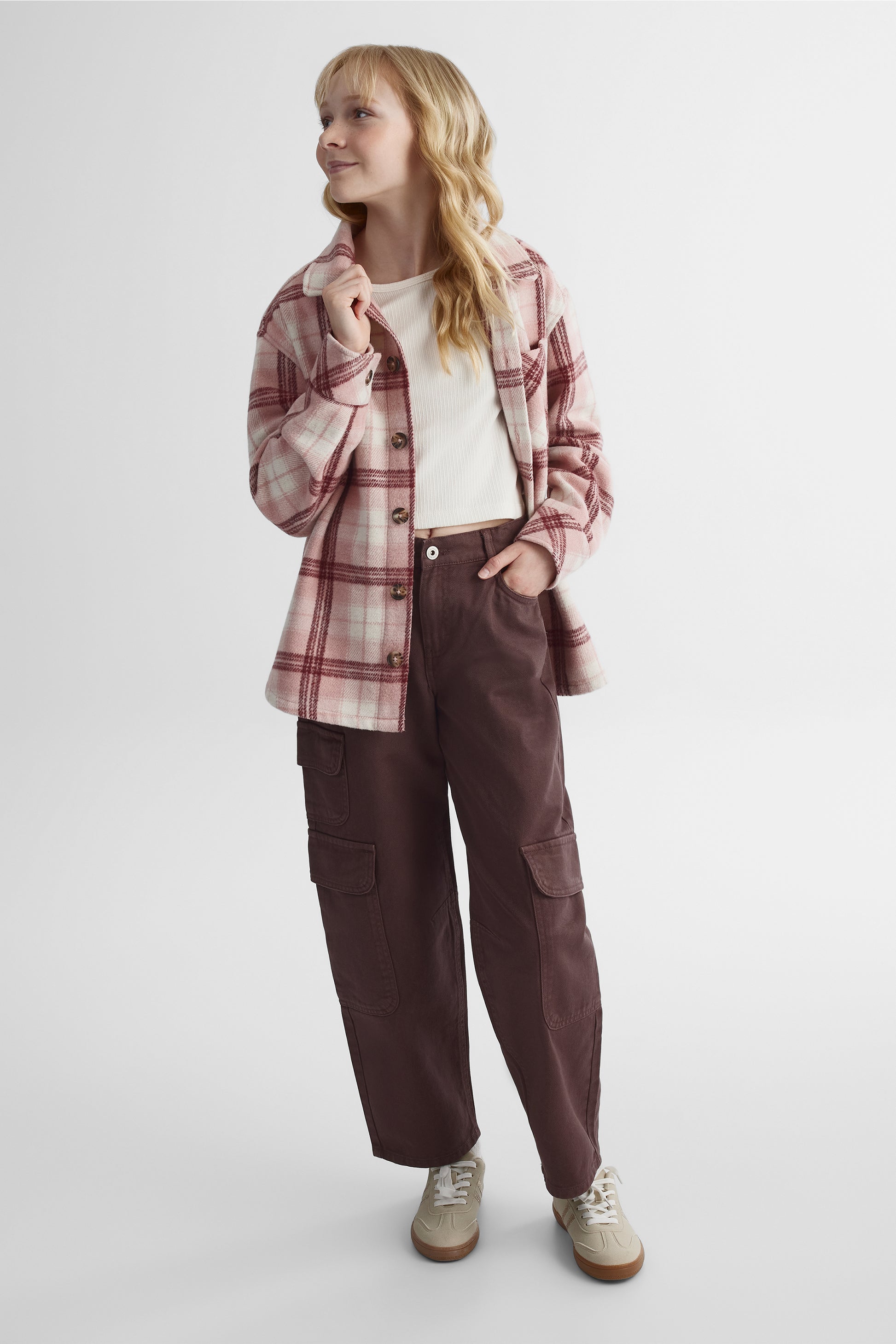 Jeans en denim bull souple - Ado fille && BOURGOGNE