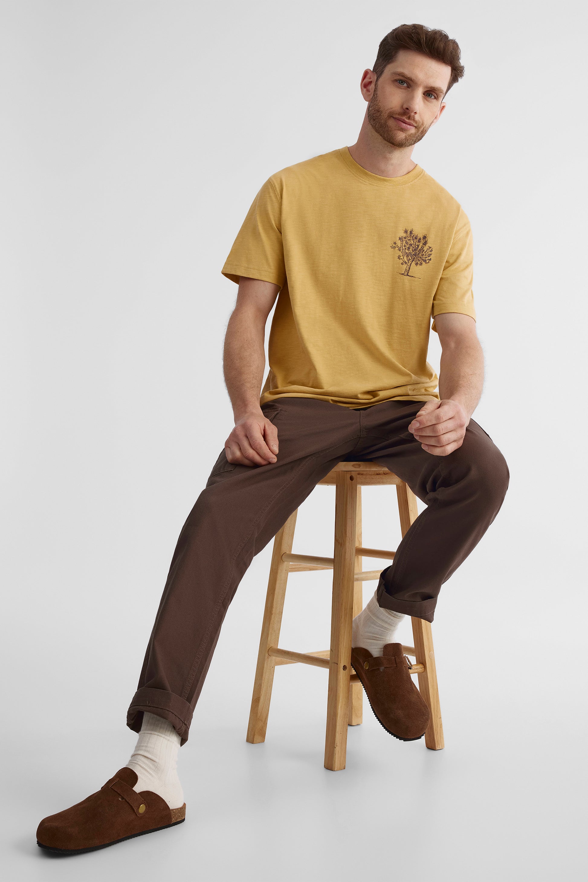T-shirt slub BLUMIND - Homme && JAUNE