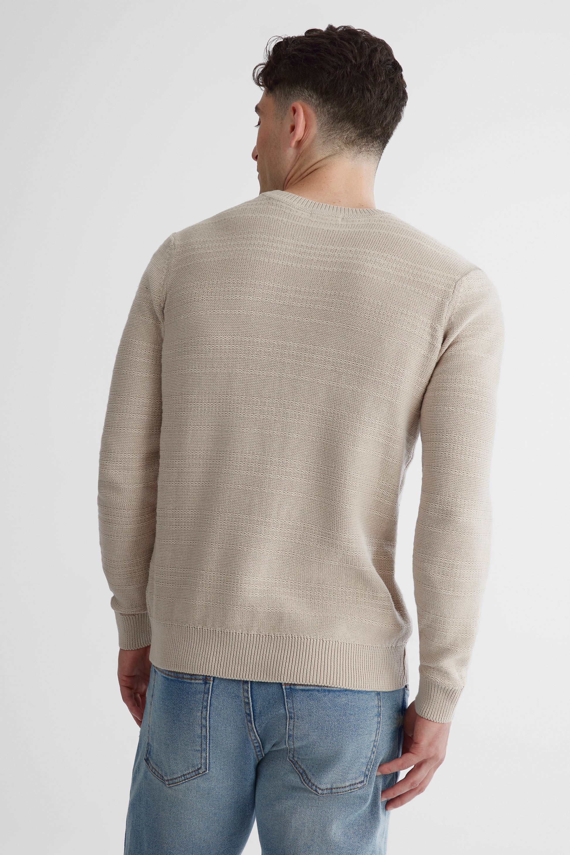 Tricot fil de coton BLUMIND - Homme && TAUPE