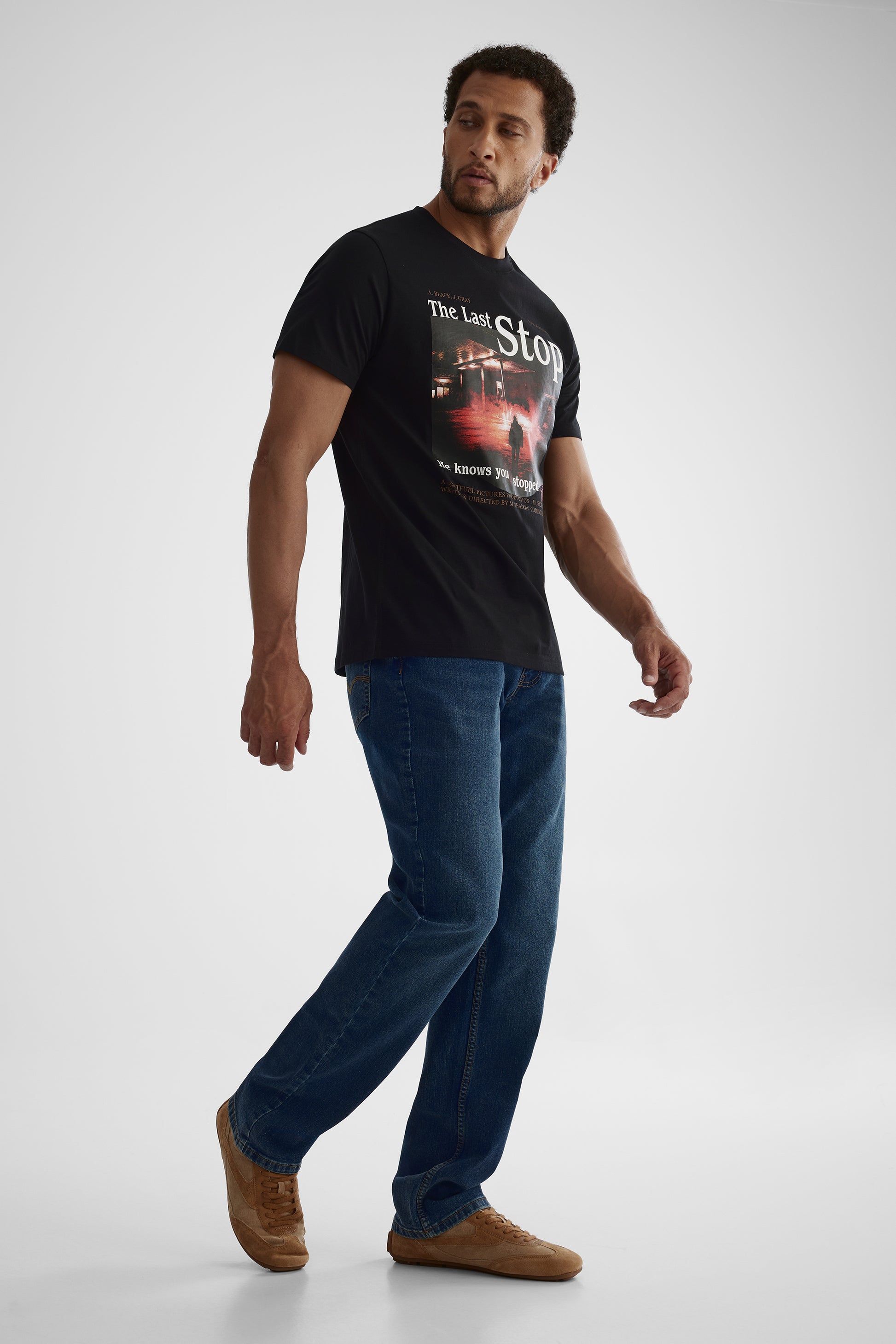 T-shirt essentiel en jersey de coton - Homme && NOIR
