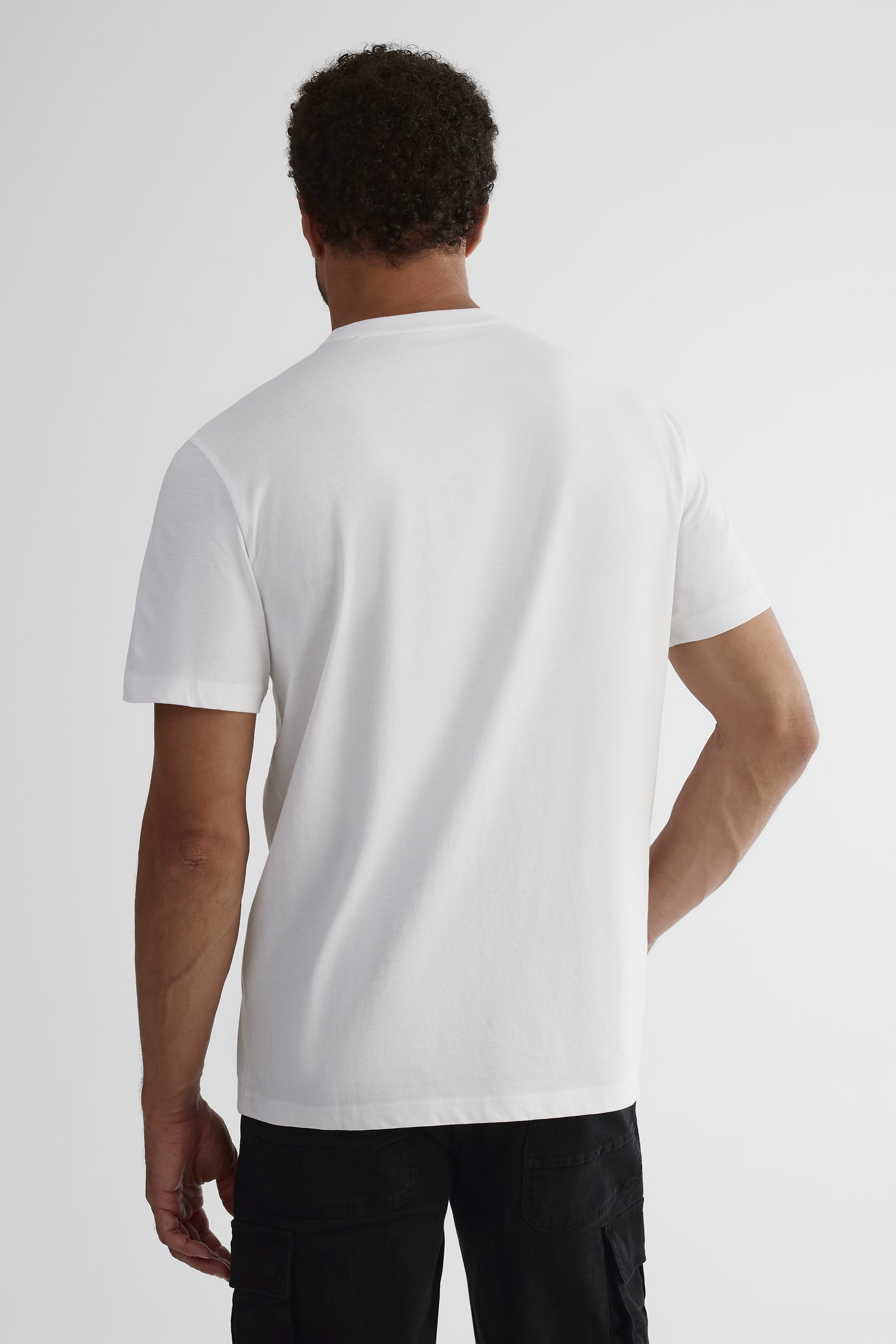 T-shirt manches courtes en coton - Homme && BLANC