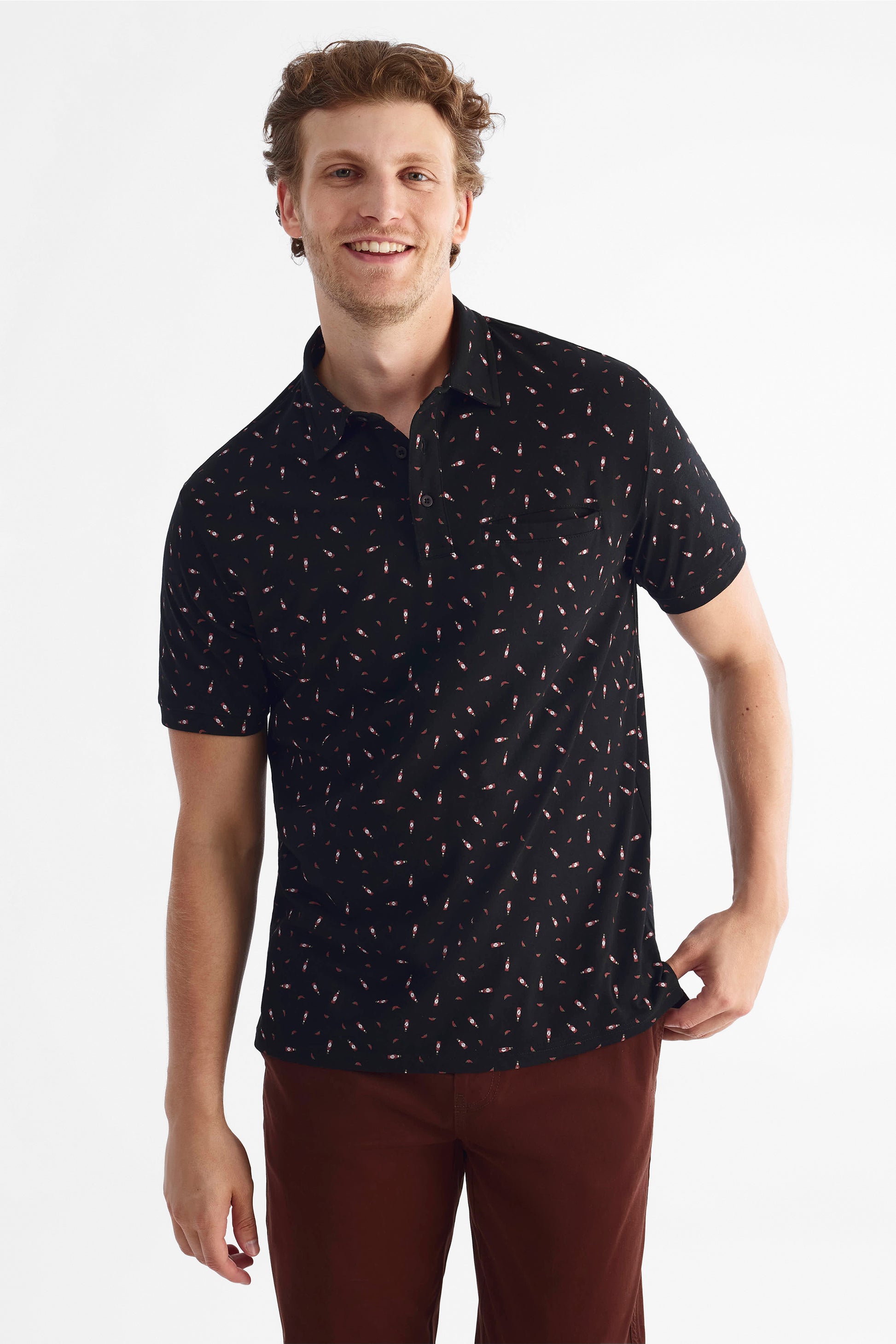 Polo en jersey de coton - Homme && NOIR/MULTI