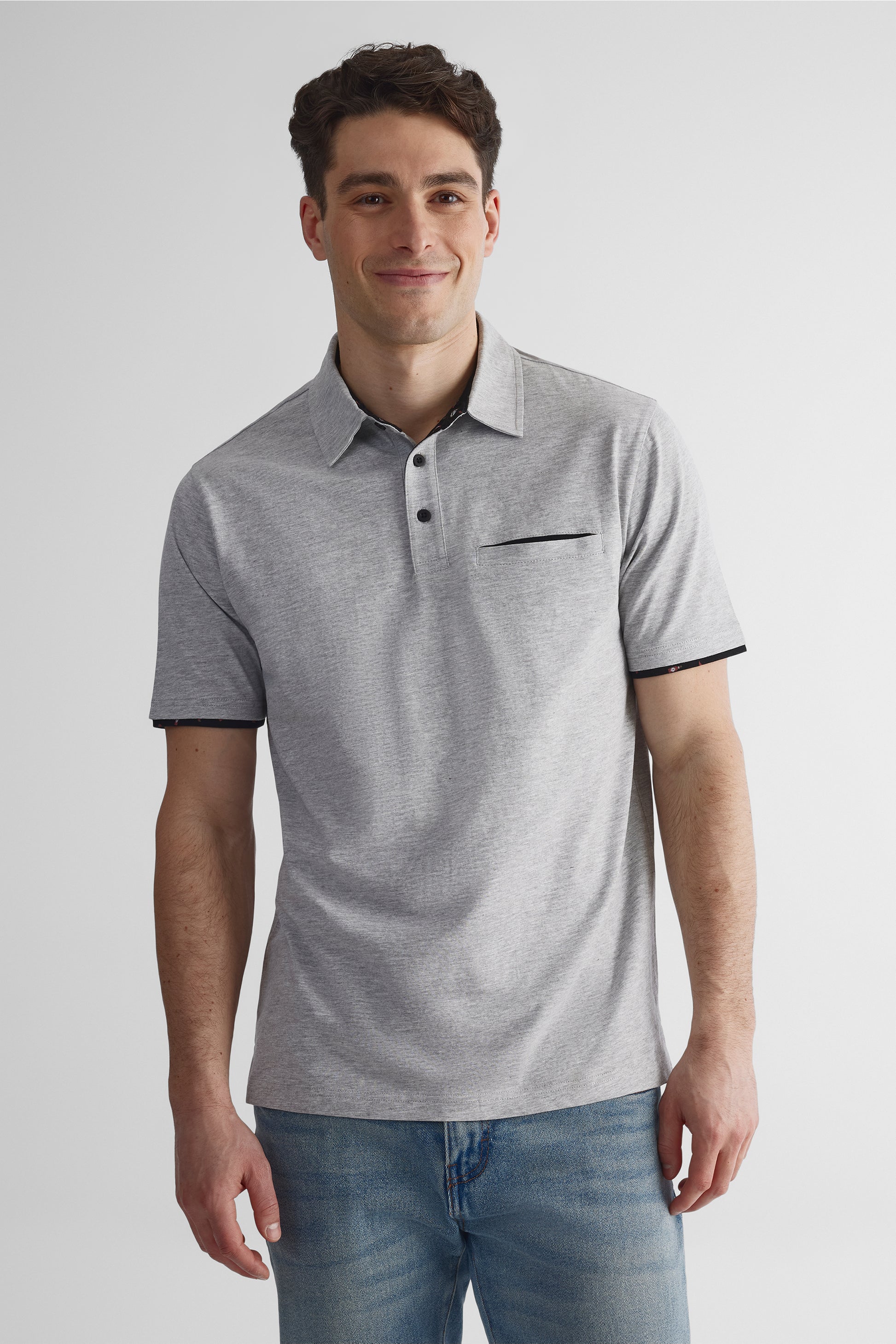 Polo uni essentiel - Homme && GRIS MIXTE