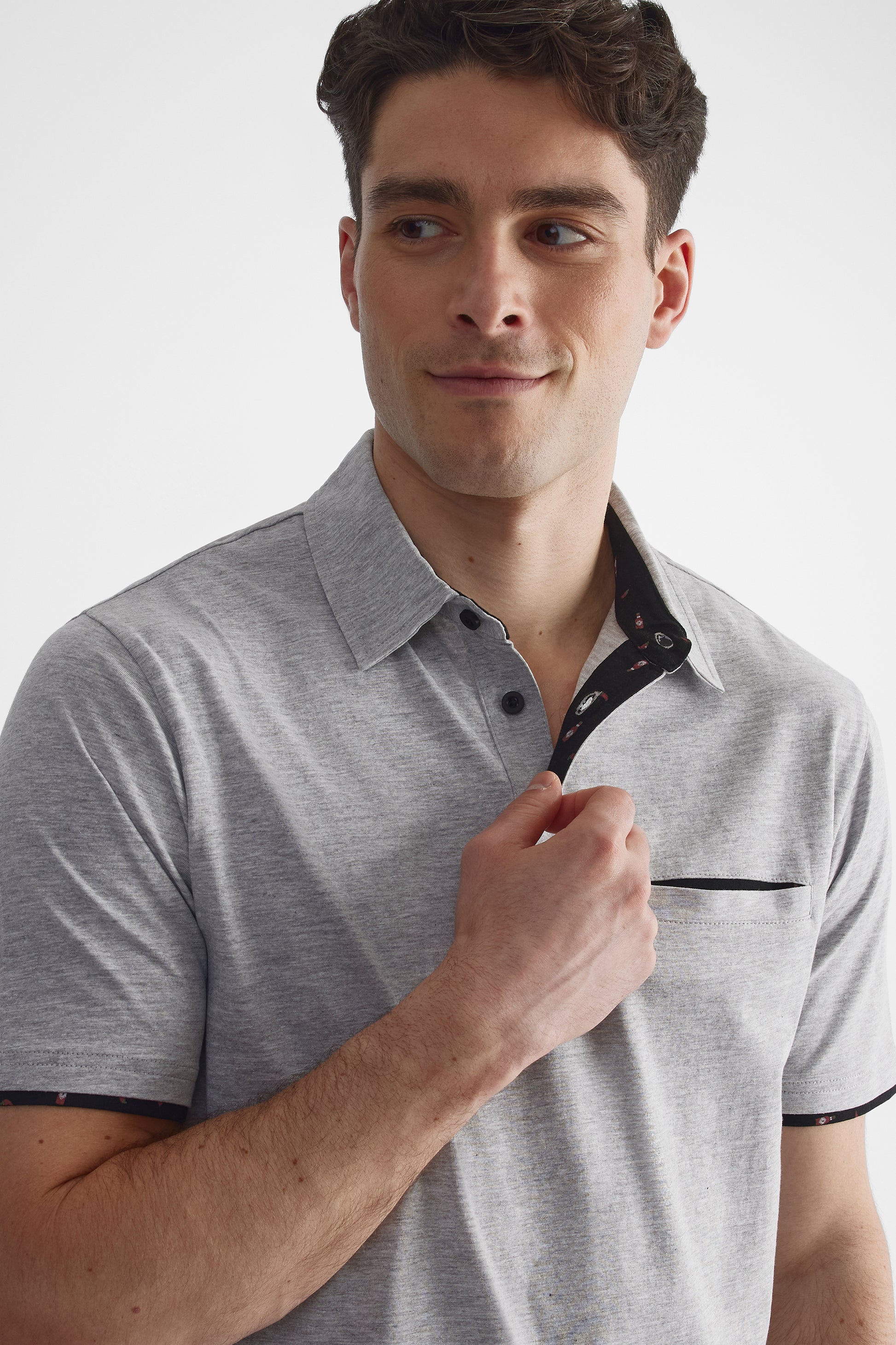 Polo uni essentiel - Homme && GRIS MIXTE