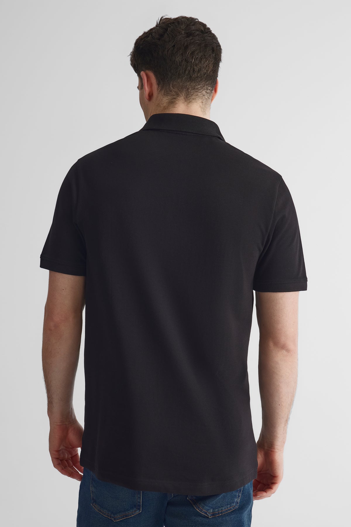 Polo en piqué de coton - Homme && NOIR