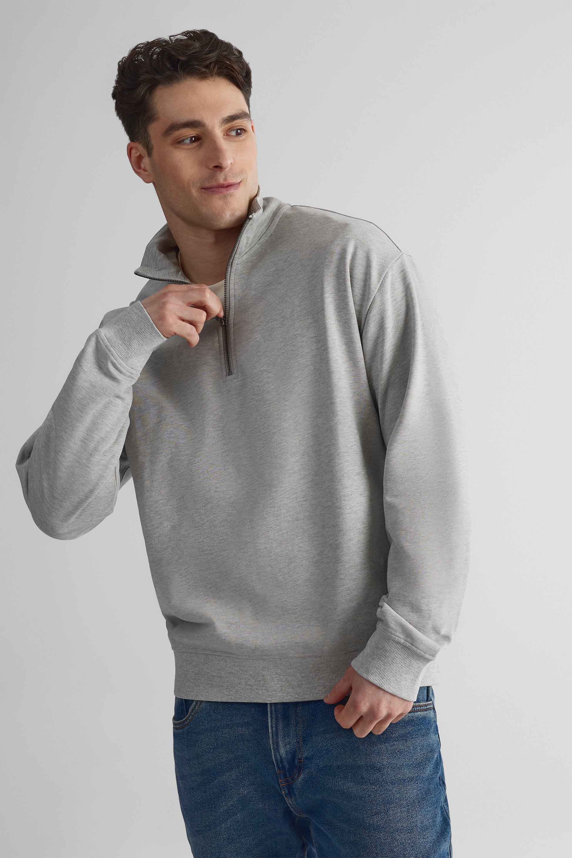 Chandail ouaté à capuchon - Homme && GRIS MIXTE